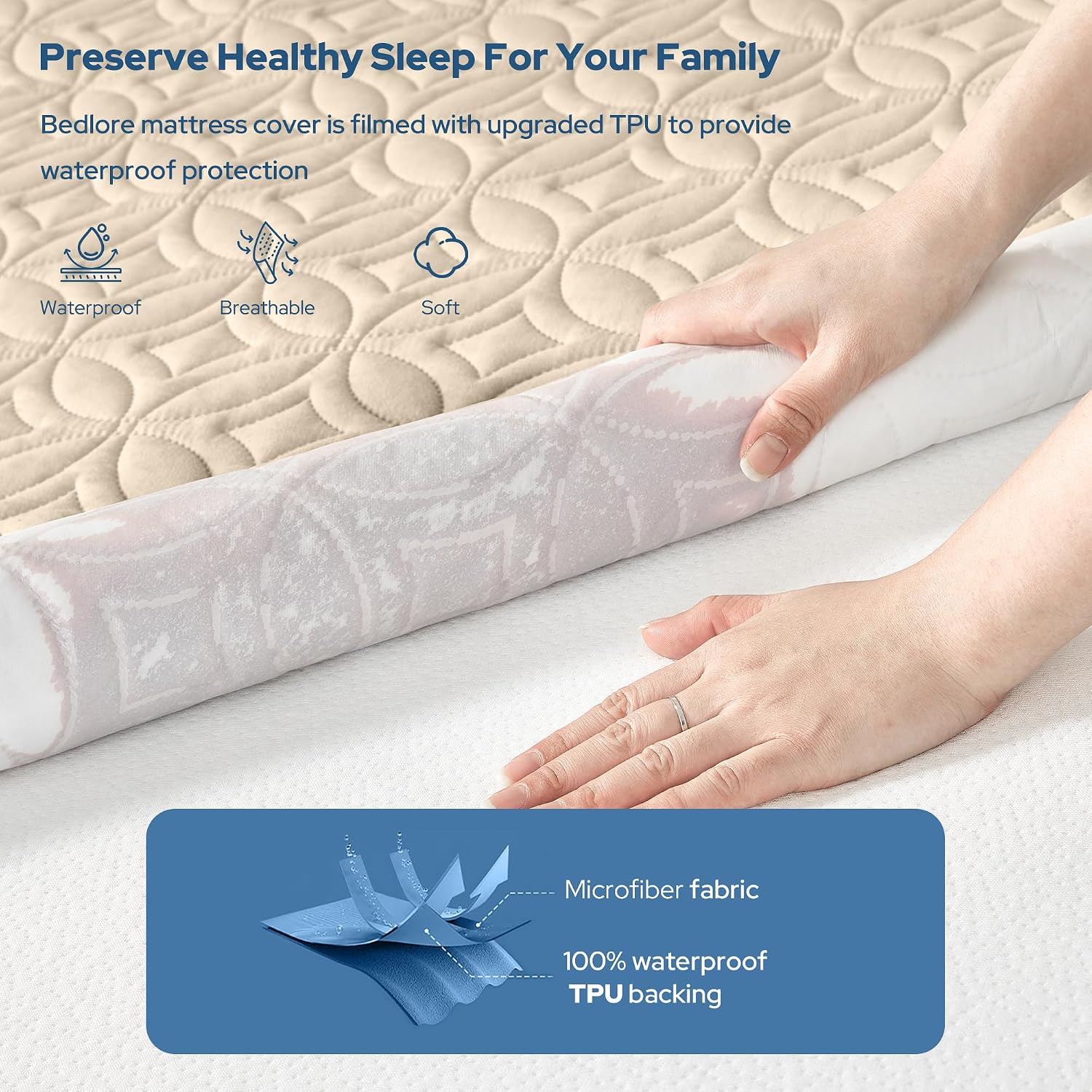 Detalle de BEDLORE Mattress Protector Twin XL