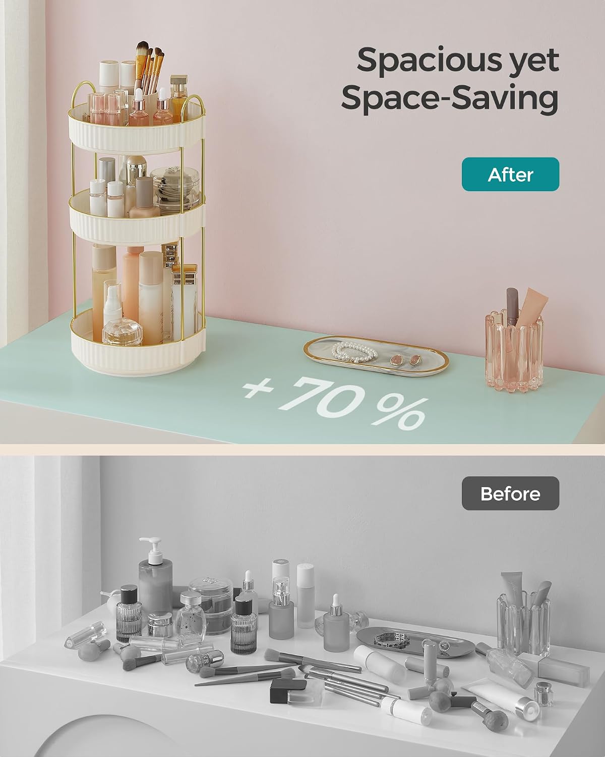 Thumbnail 6 de SONGMICS Makeup Organiser 3-tier rotating