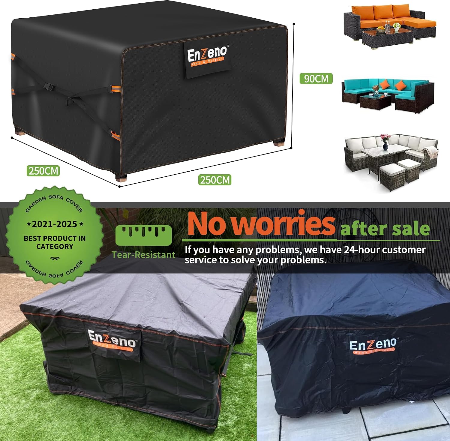 Thumbnail 5 de Enzeno New Upgrade 250x250x90cm waterproof patio cover