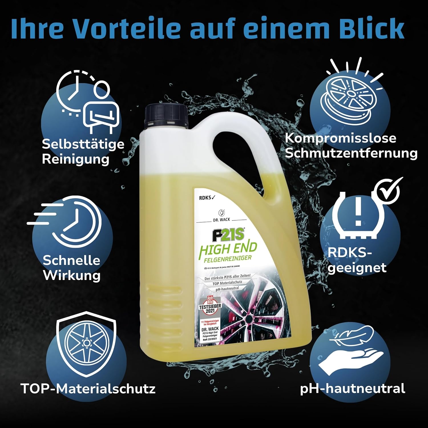 Thumbnail 4 de DR. WACK P21S HIGH END Felgenreiniger 2 Liter – Gel-Formel, Wirkindikator & hautneutral