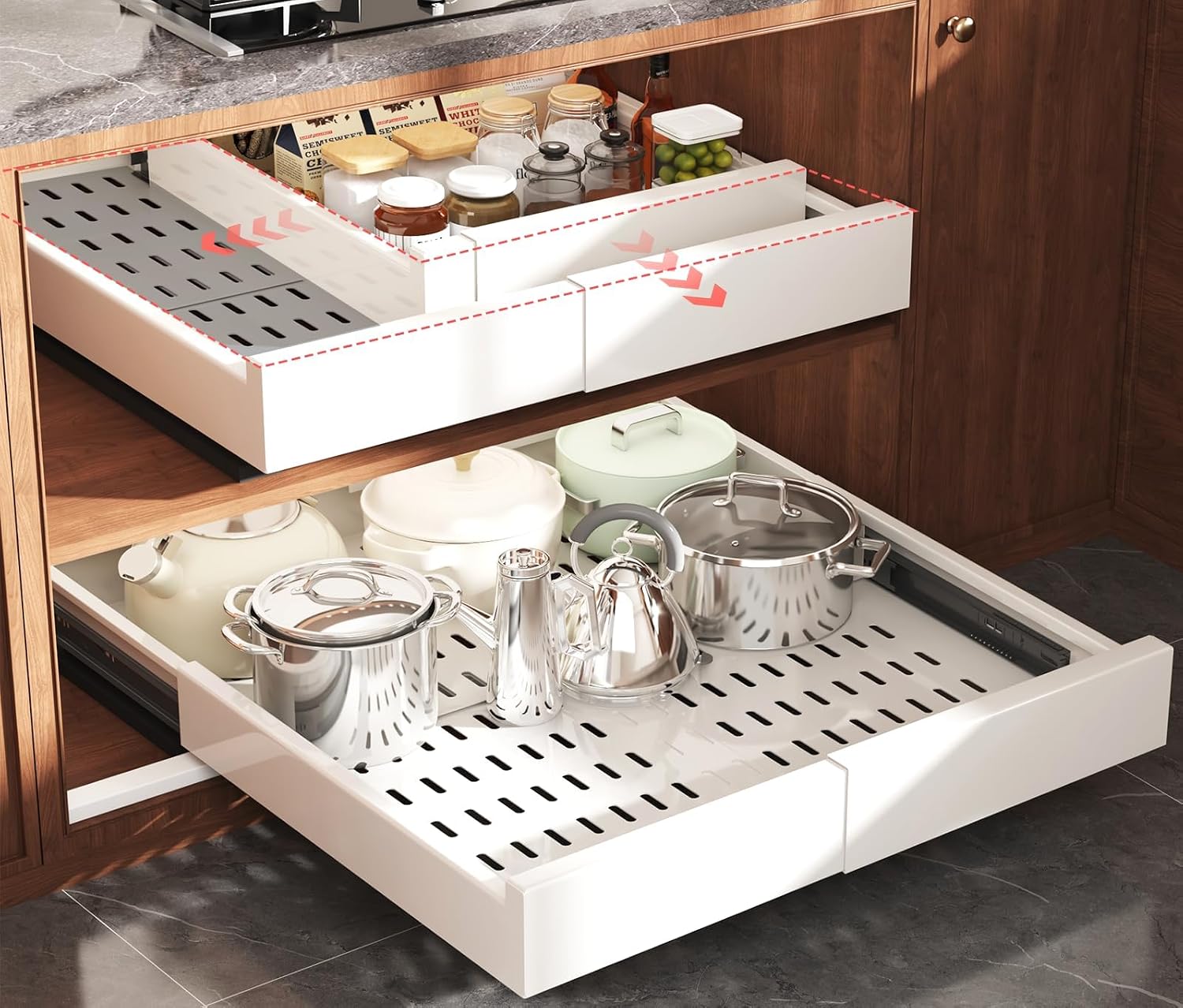 Detalle de Seinloes 2 Pack Pull Out Cabinet Organizer
