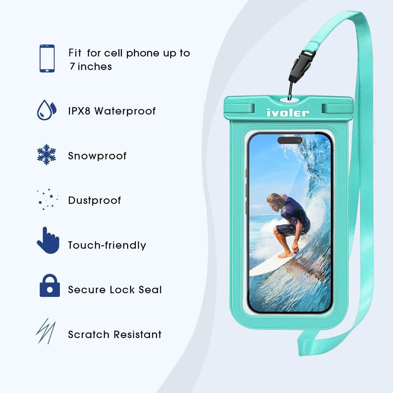 Detalle de ivoler Waterproof Pouch Bag 22 x 15.5 cm