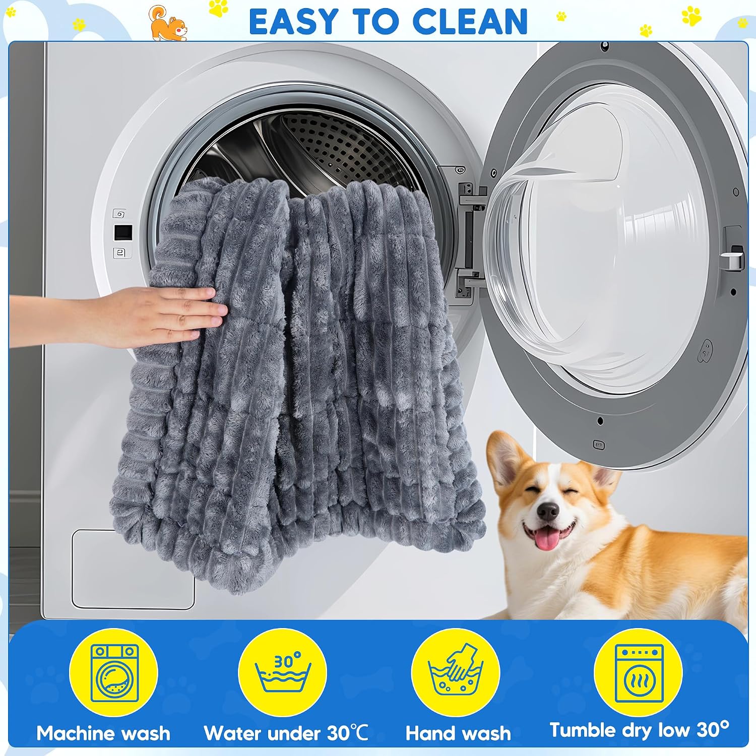 Thumbnail 6 de Loiion Housse de Siège Arrière pour Chien 127×62,5×2,5 cm Gris