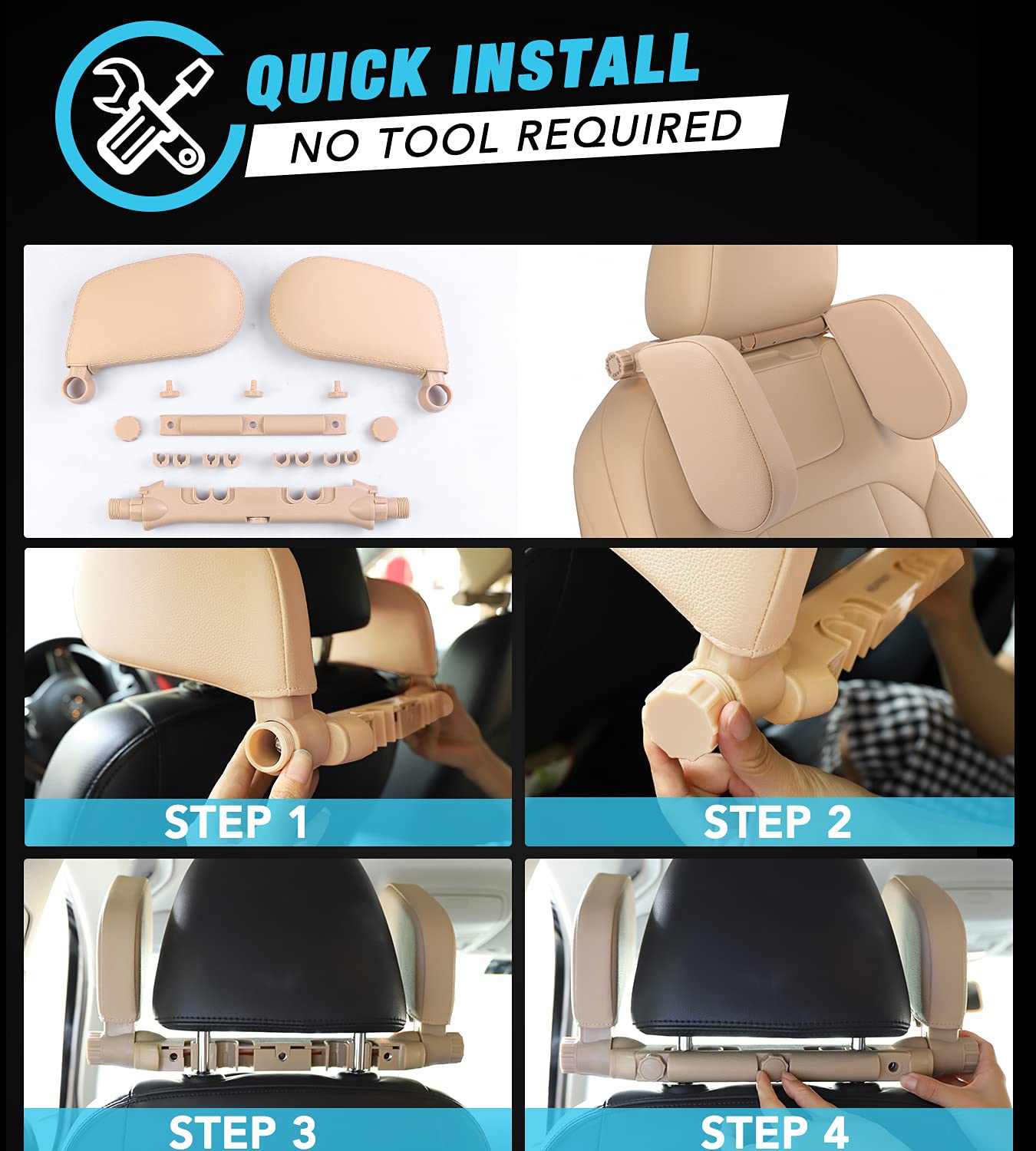 Thumbnail 6 de JZCreater Car Headrest Pillow