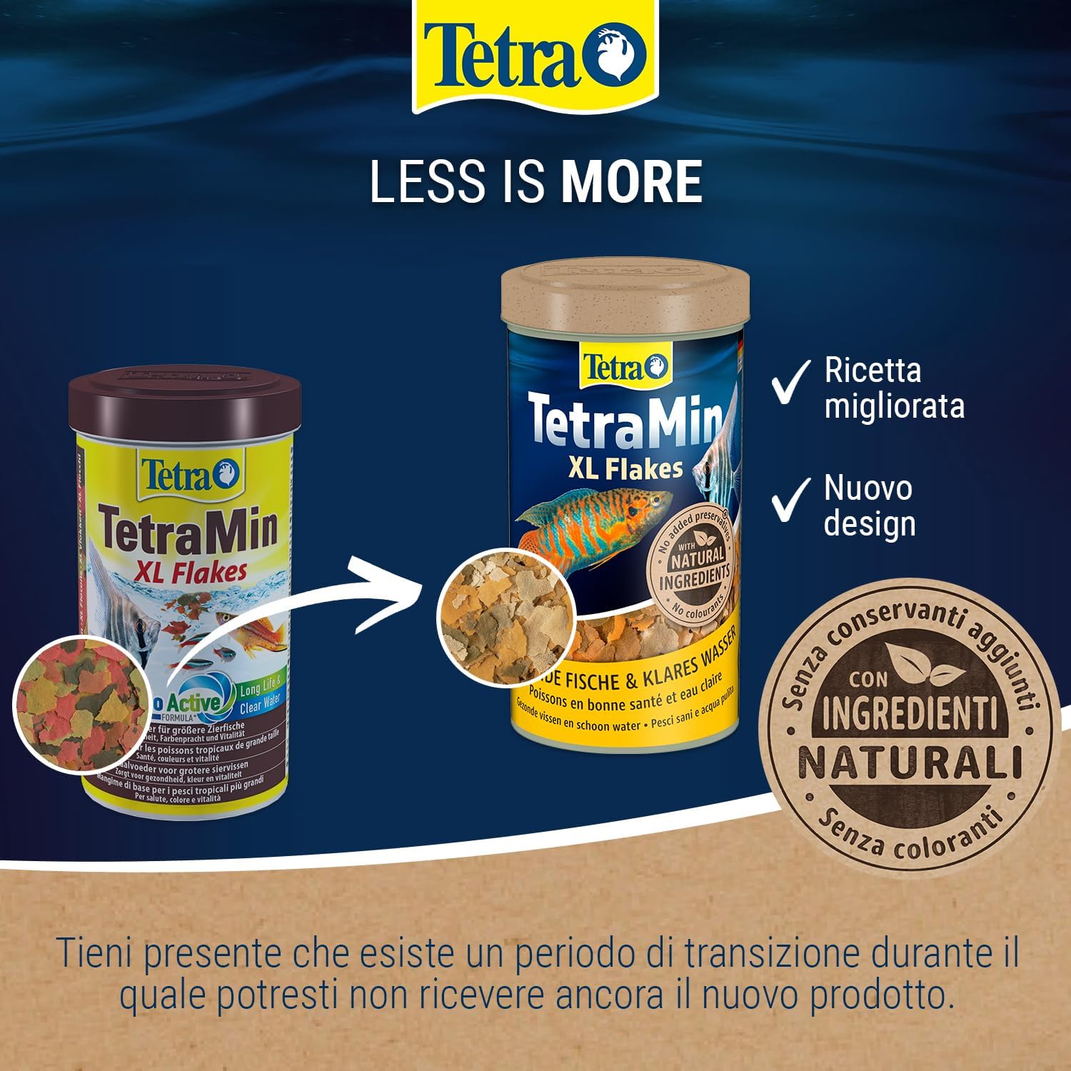 Detalle de TetraMin XL Flakes: mangime in fiocchi per pesci ornamentali di grandi dimensioni