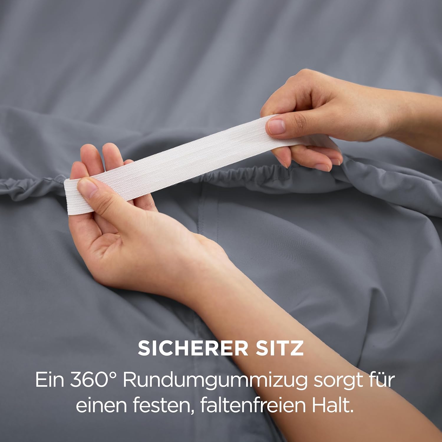 Detalle de Bedsure Spannbettlaken 180x200 cm – OEKO-TEX Mikrofaser, 30 cm Tasche, atmungsaktiv und schnelltrocknend, Anthrazit