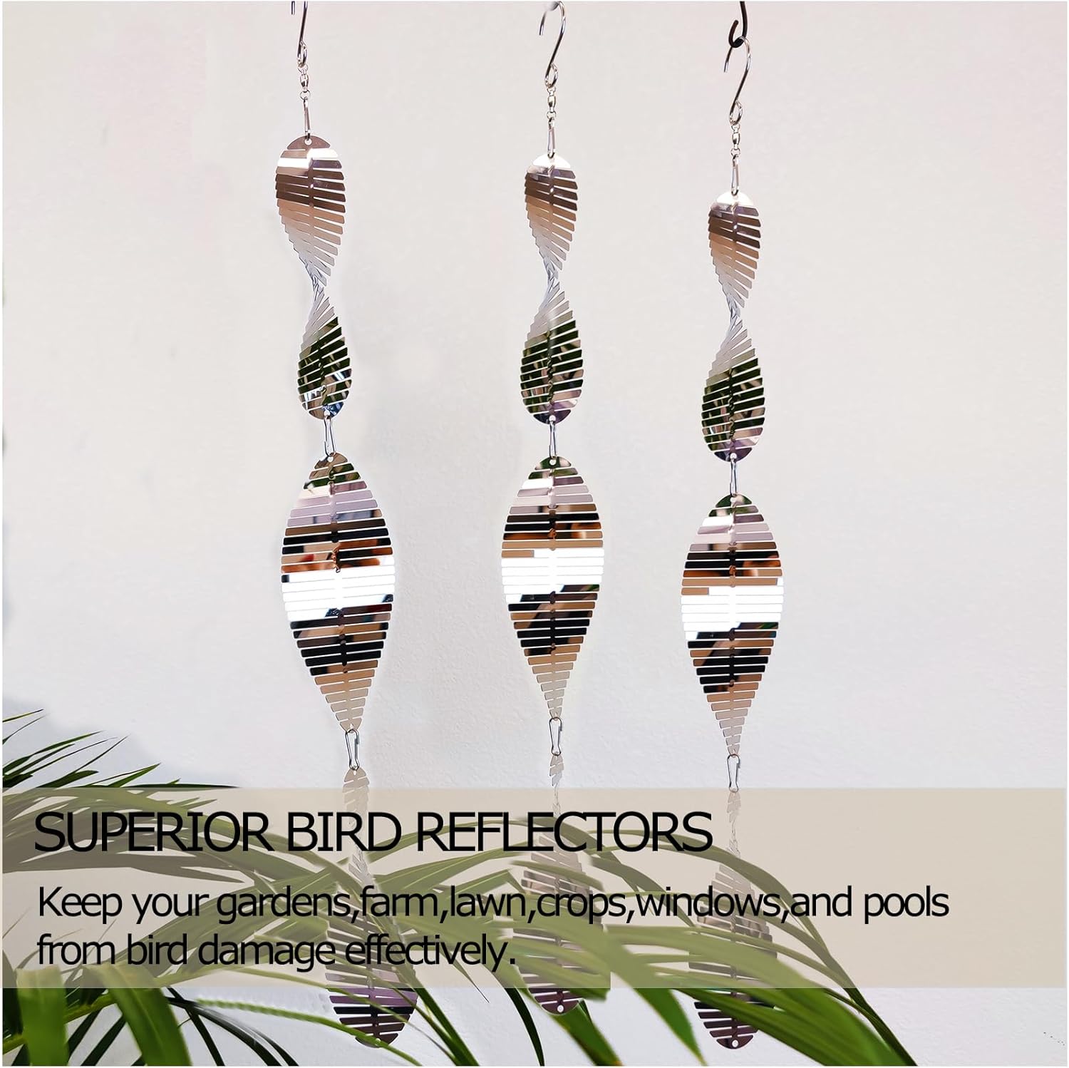 Thumbnail 5 de DJUAN Metal Bird Scare Discs Set (Reflective, Double-Sided) with Wind Spinners for Outdoor Garden & Yard