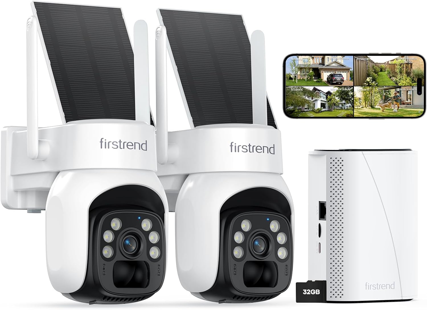 Detalle de Firstrend outdoor security camera system, 2K