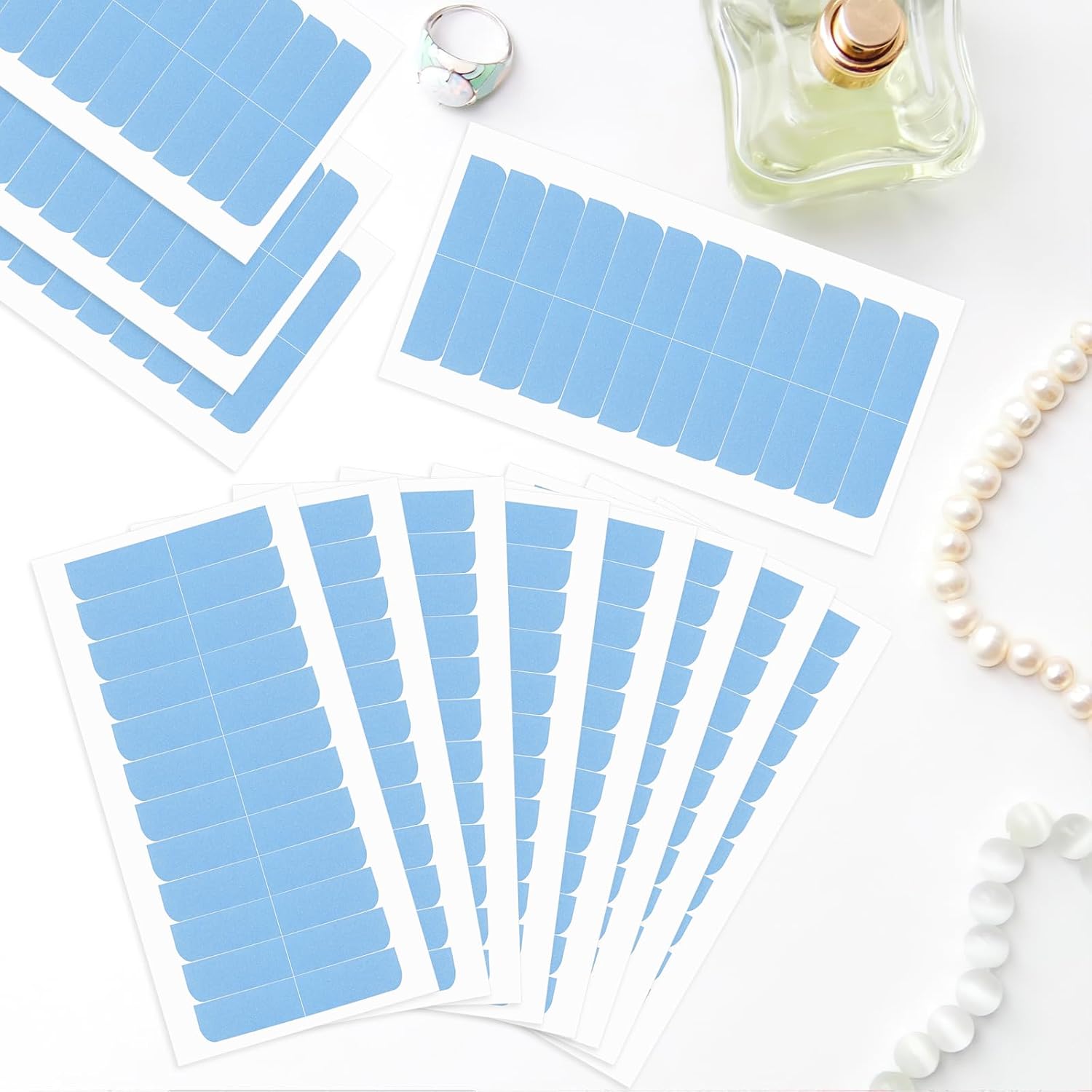 Detalle 2 de Opvixi Hair Extension Tape, 144 Double-Sided Blue Adhesive Strips