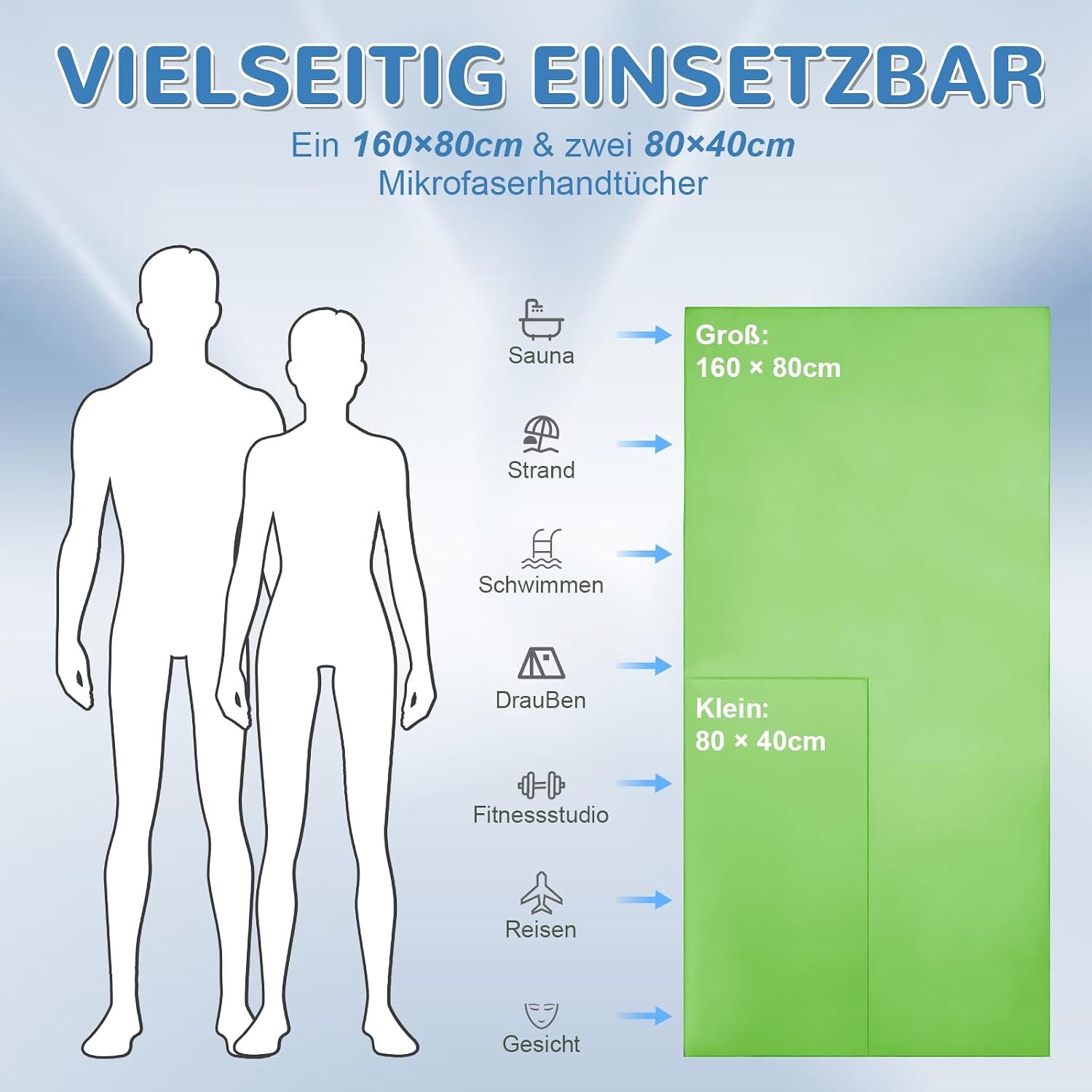 Thumbnail 3 de Fosdaling Mikrofaser Handtuch-Set 3-tlg
