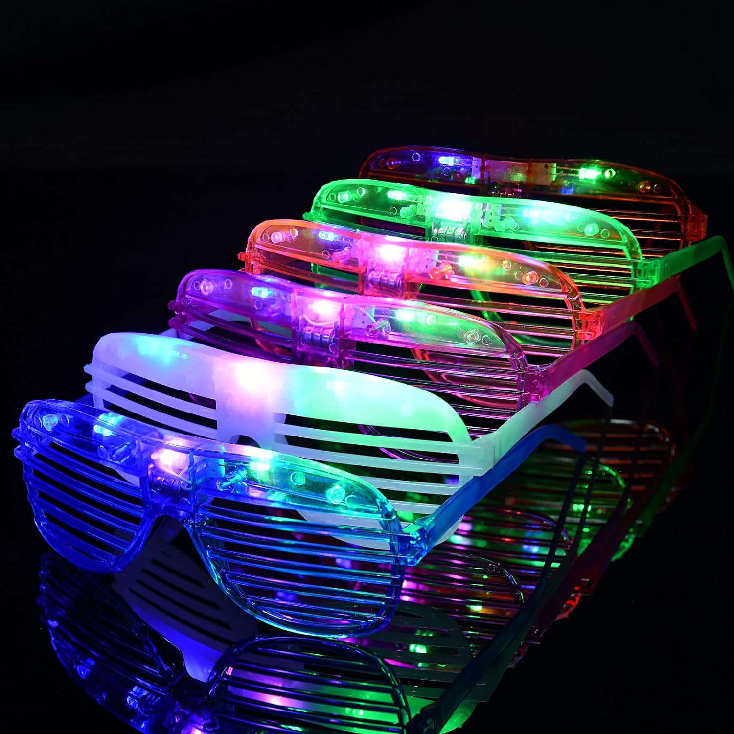 Detalle de Ainiv LED-glasögon för fest – uppladdningsbara och blinkande