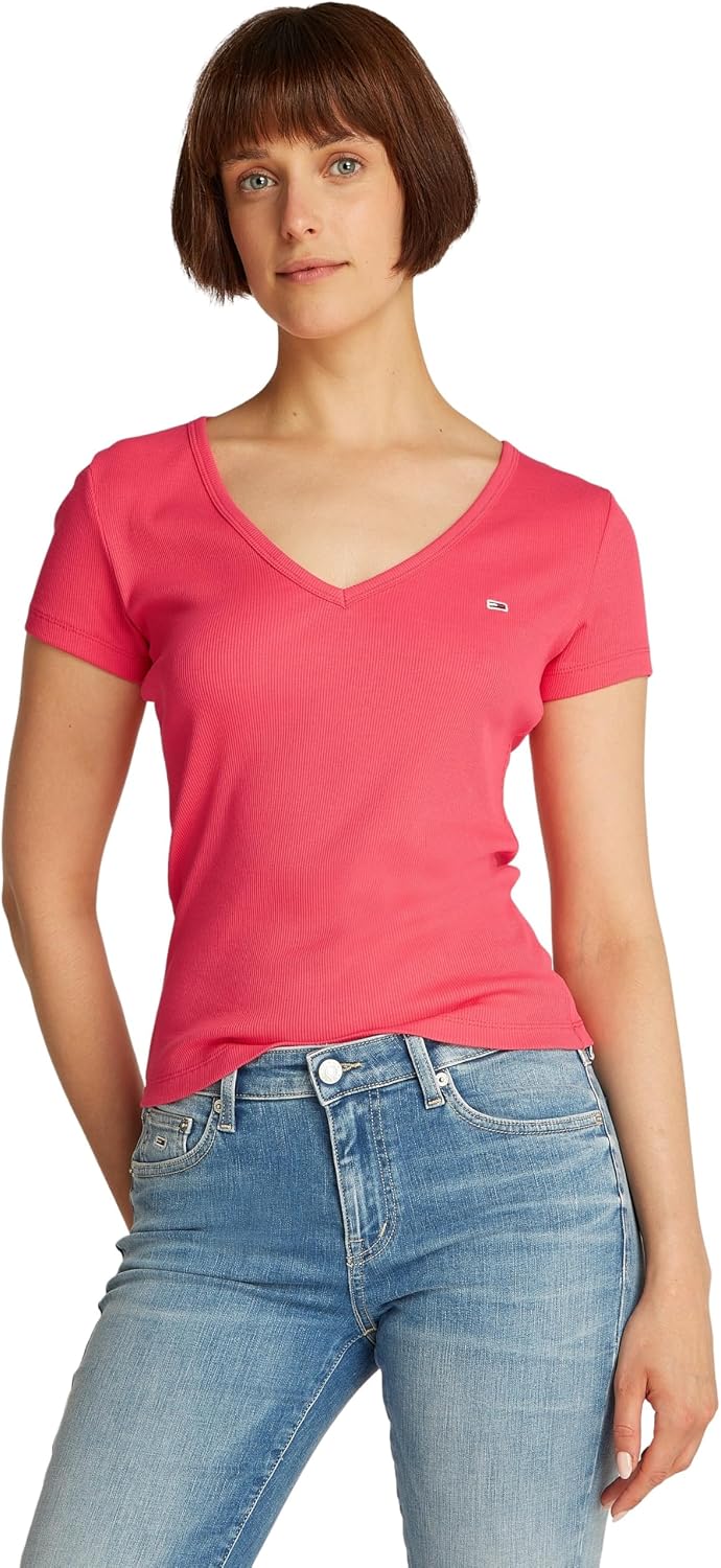 Detalle 2 de Tommy Jeans T-Shirt Donna Slim a V in cotone rigenerato