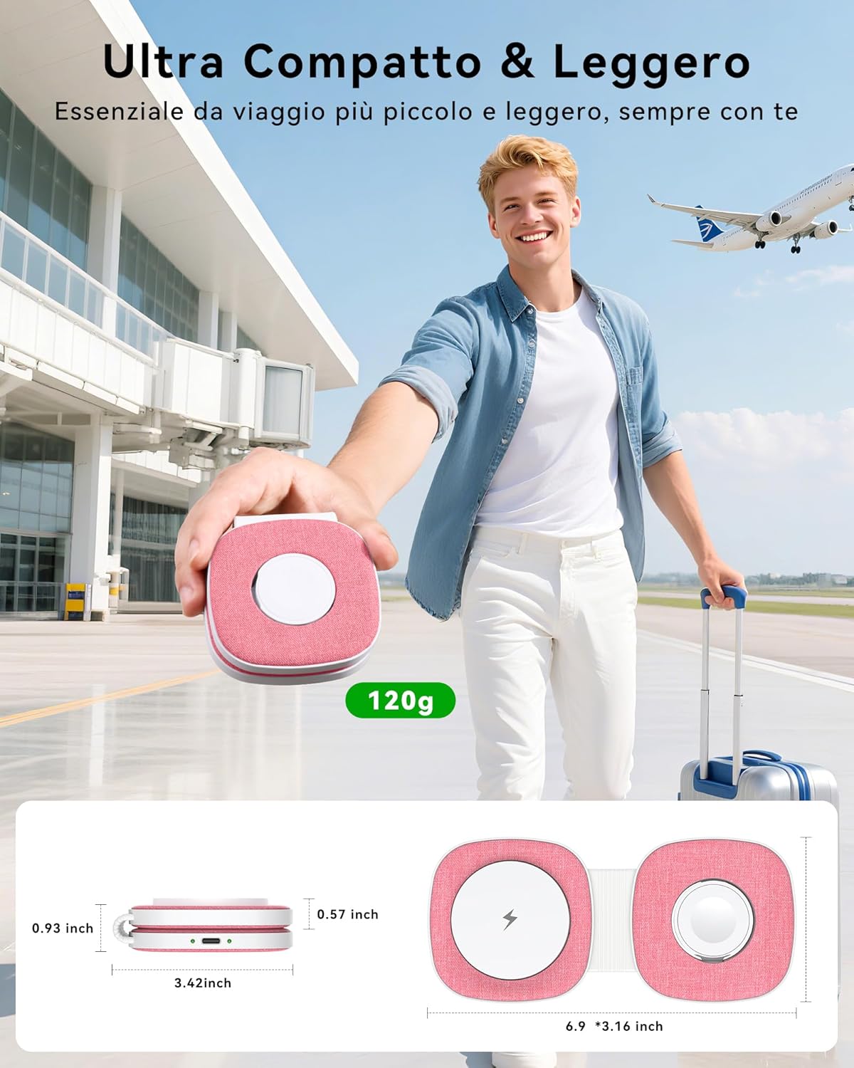 Thumbnail 1 de 2 in 1 Caricatore Wireless MagSafe: Stazione pieghevole per iPhone e Apple Watch