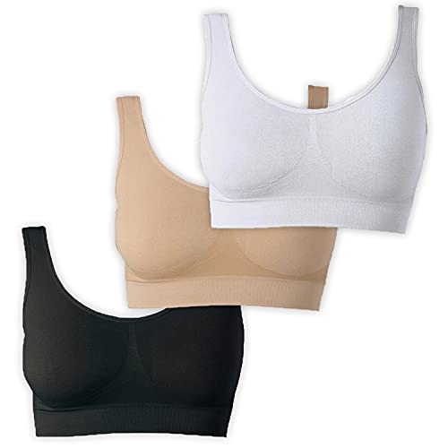 Detalle de UnsichtBra Femme Lot de 3 Soutiens-Gorge sans Armatures, Couture et Crochets | Confort quotidien (3XL)