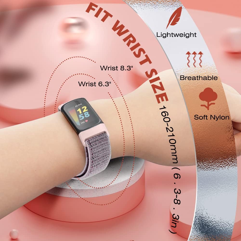 Detalle 2 de Runostrich Sport Loop Nylon Watch Strap for Fitbit Charge 6/5