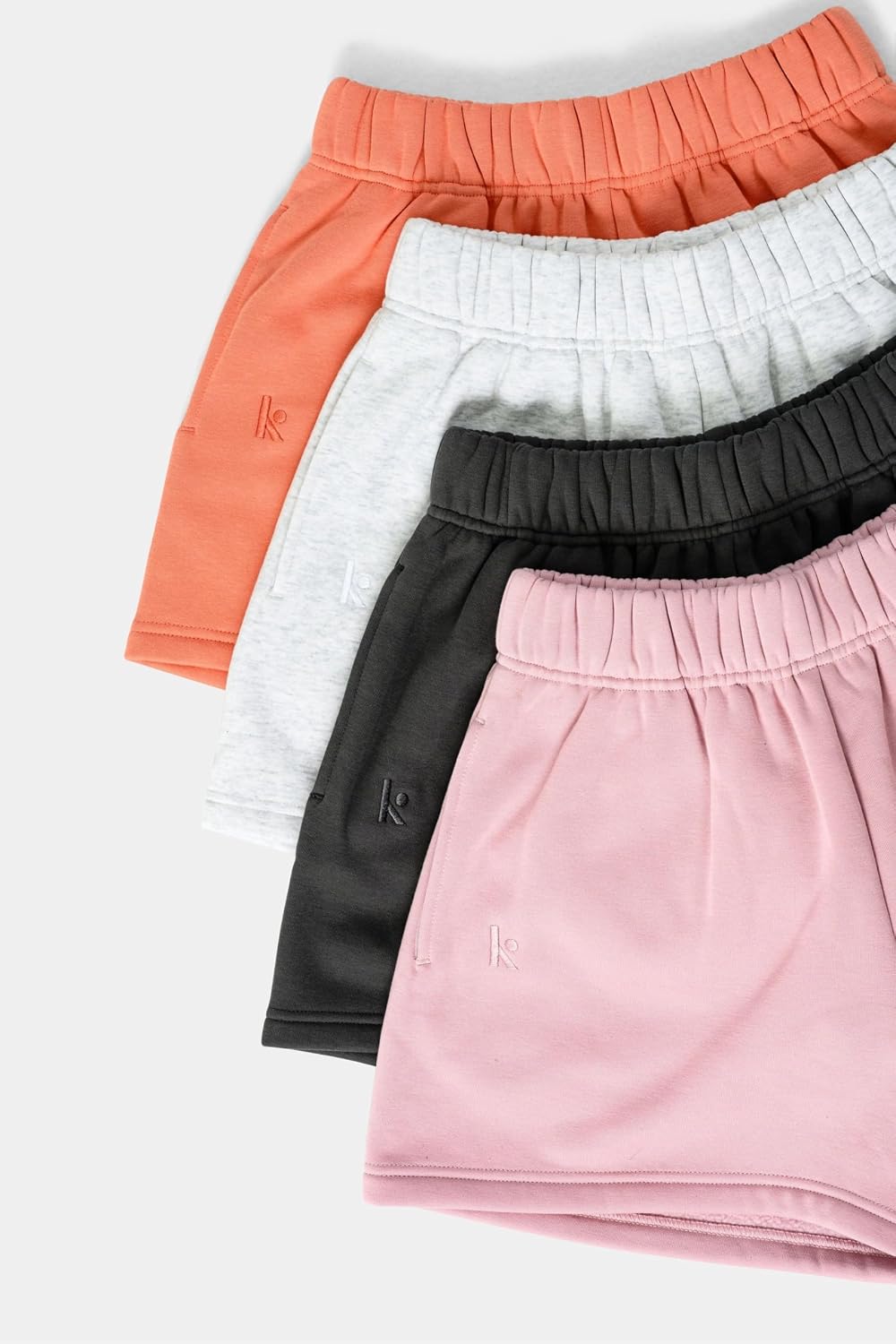 Detalle de Kamo Fitness CozyTec Sweat Shorts for Women — High-Waisted Lounge Cotton Shorts with Pockets