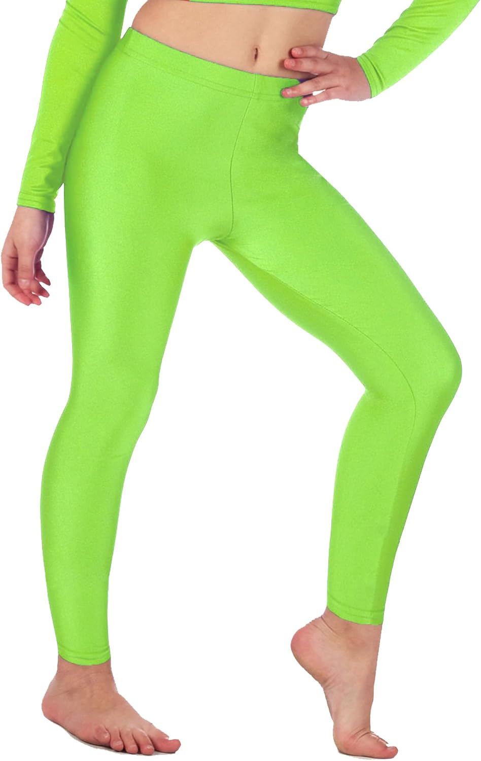 Thumbnail 5 de Re Tech UK girls’ shiny stretchy dance & gymnastics leggings (footless)