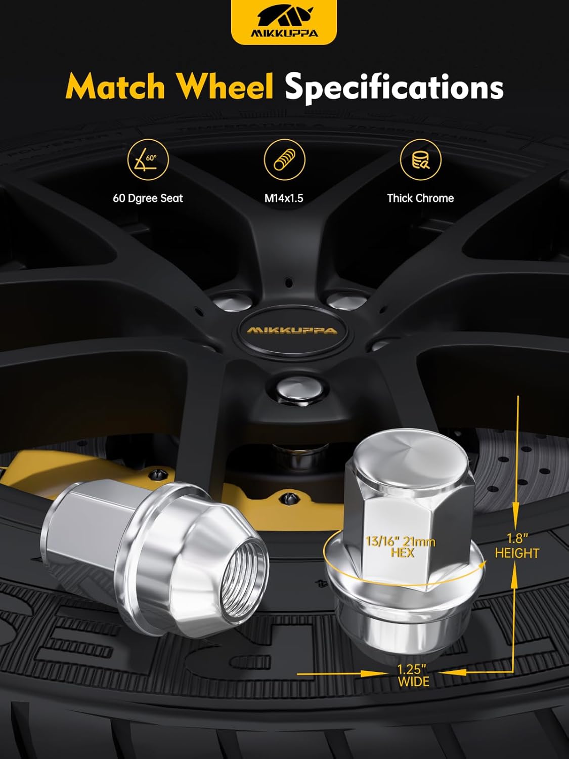 Detalle 2 de MIKKUPPA 24pcs Lug Nuts for Ford F-150