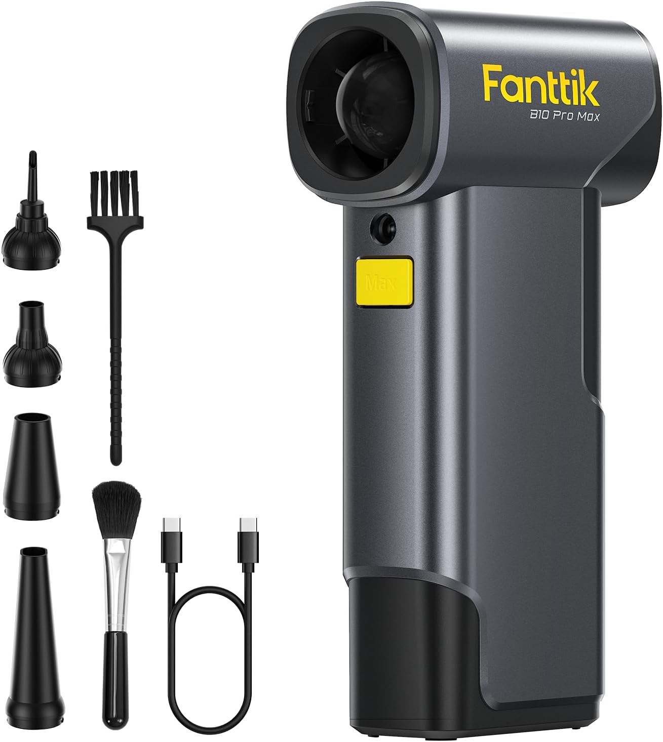Detalle de Fanttik B10 Pro Max: Kabelloser Druckluftreiniger mit MegaBoost, 6 Stufen und zwei 4000 mAh Akkus
