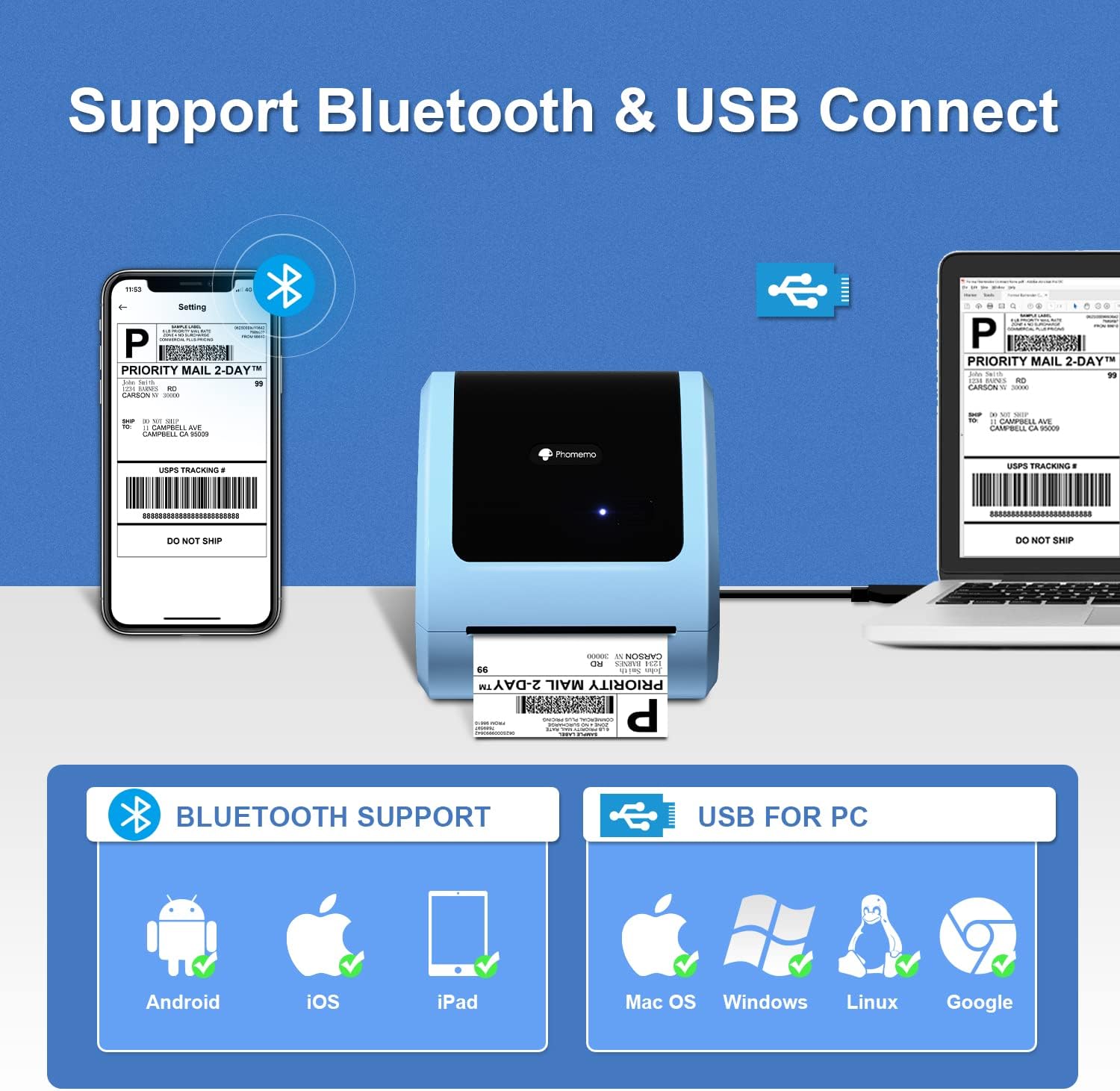 Thumbnail 2 de Phomemo shipping label printer D520-BT