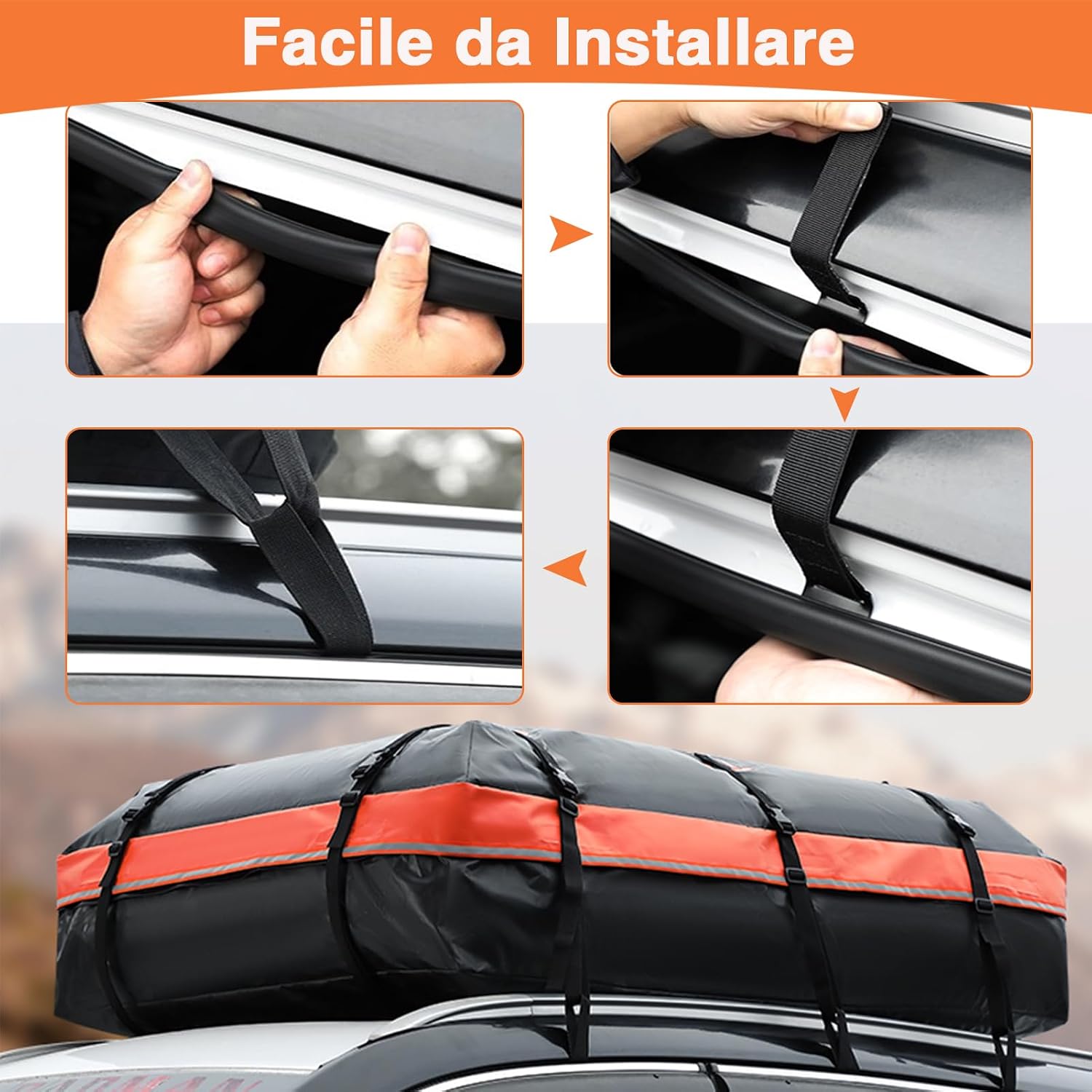 Thumbnail 5 de JOBYNA Borsa da Tetto 585 L: bagagliaio impermeabile pieghevole con accessori