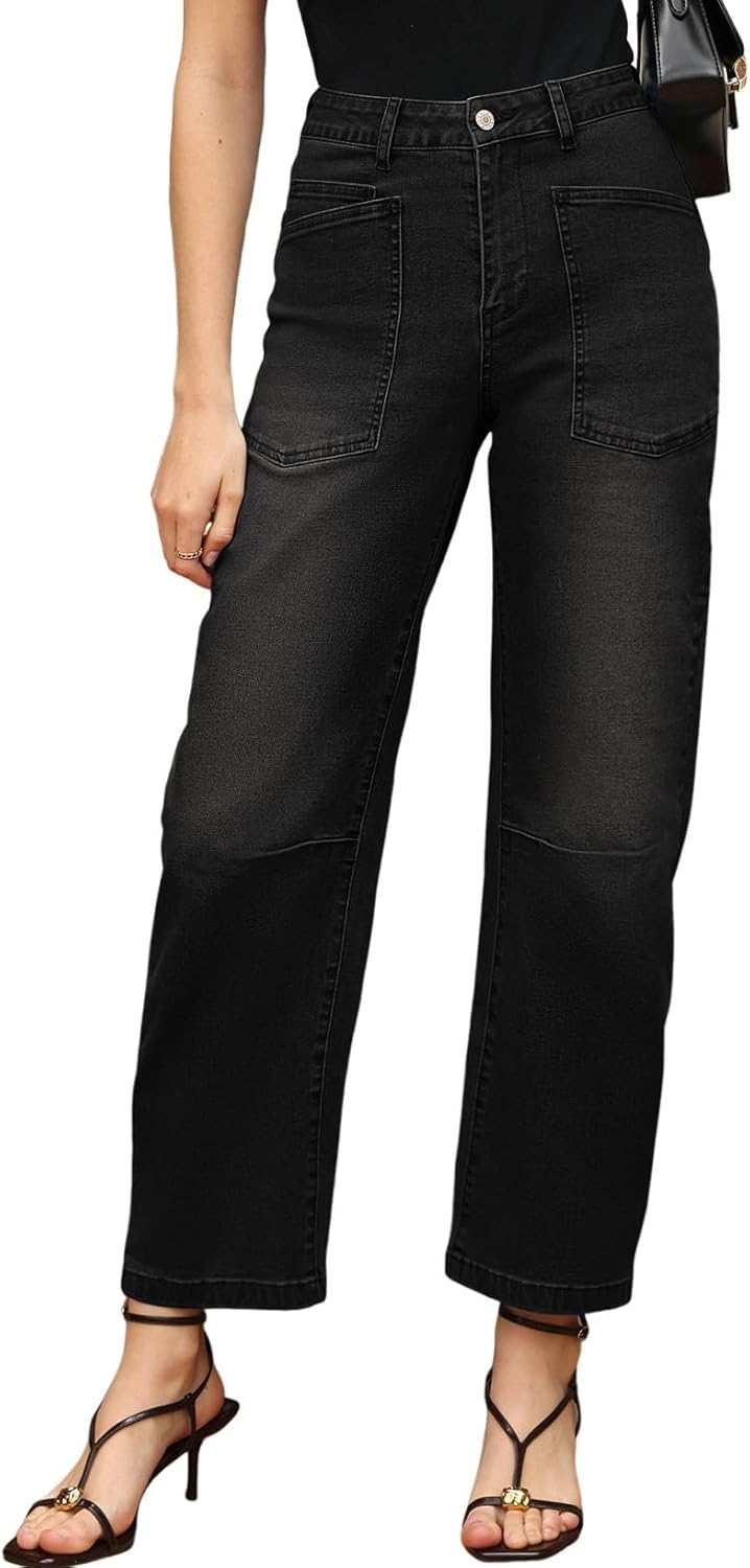 Thumbnail 1 de EVALESS Baggy Barrel Jeans High Waisted Ankle