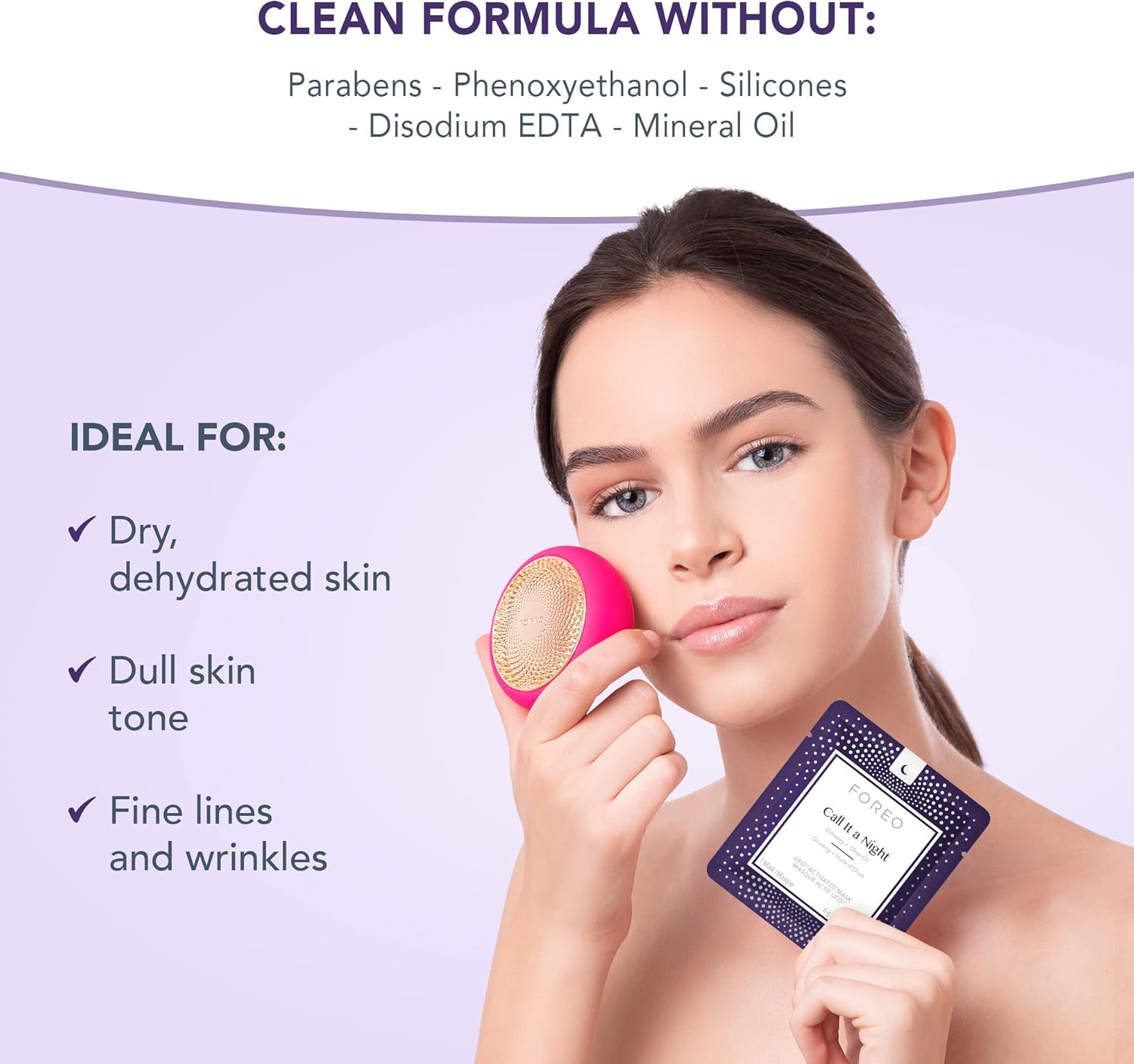 Thumbnail 1 de FOREO Call it a Night UFO Activated Facial Mask 7 Pack – Ginseng & Olive Oil for Dryness and Fine Lines
