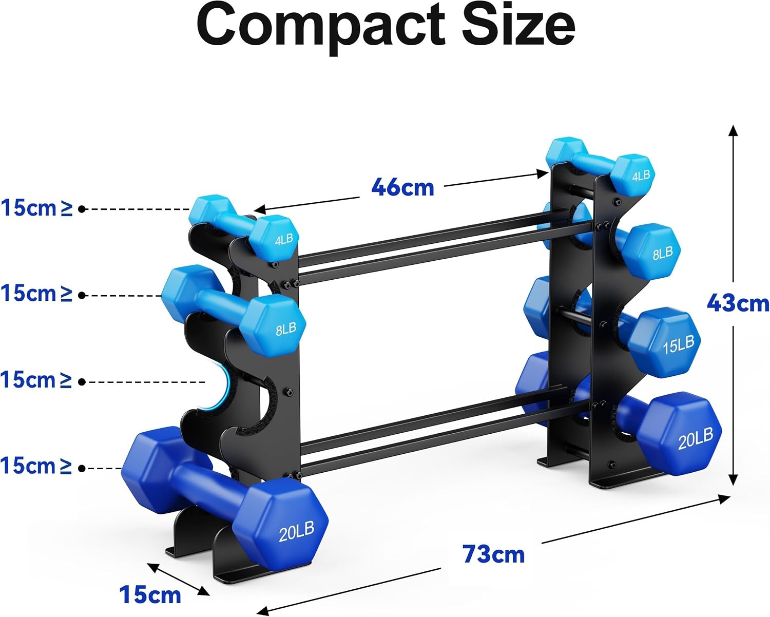 Detalle 2 de Supporto manubri 4 livelli 73 cm