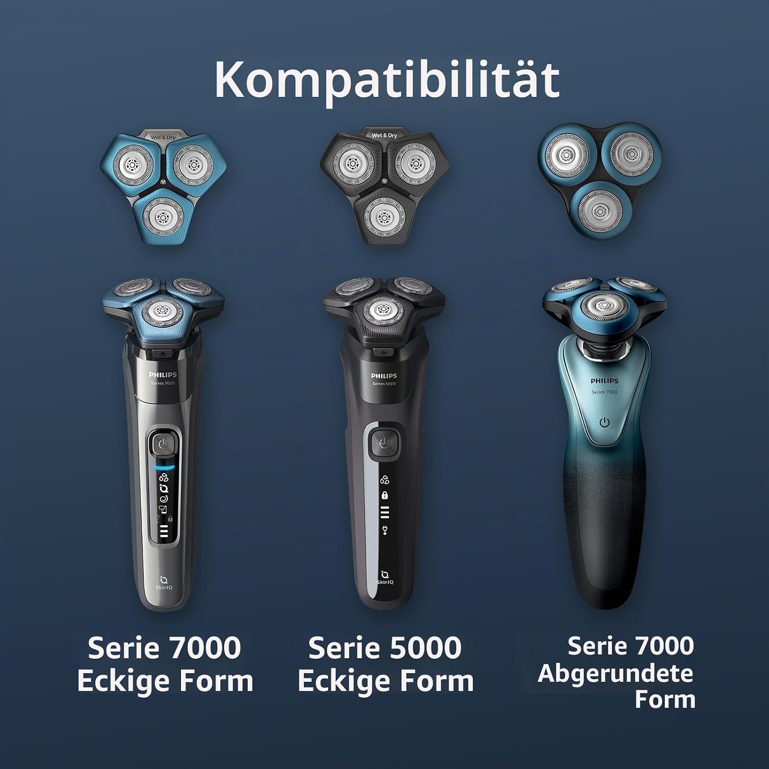 Detalle de Philips SH71/50 Ersatzscherkopf für Series 7000 & 5000 – Rostfreier Edelstahl