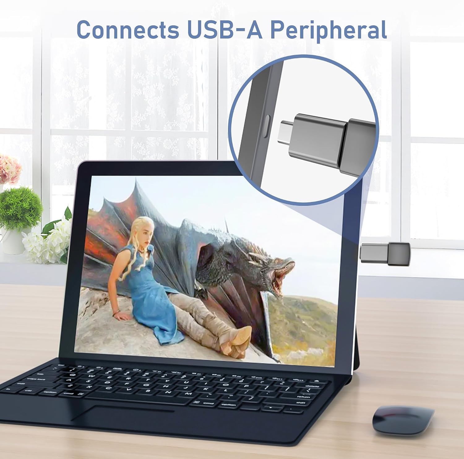 Detalle de Basesailor USB-C to USB Adapter 3-Pack: USB-C Male to USB-A Female OTG Converters