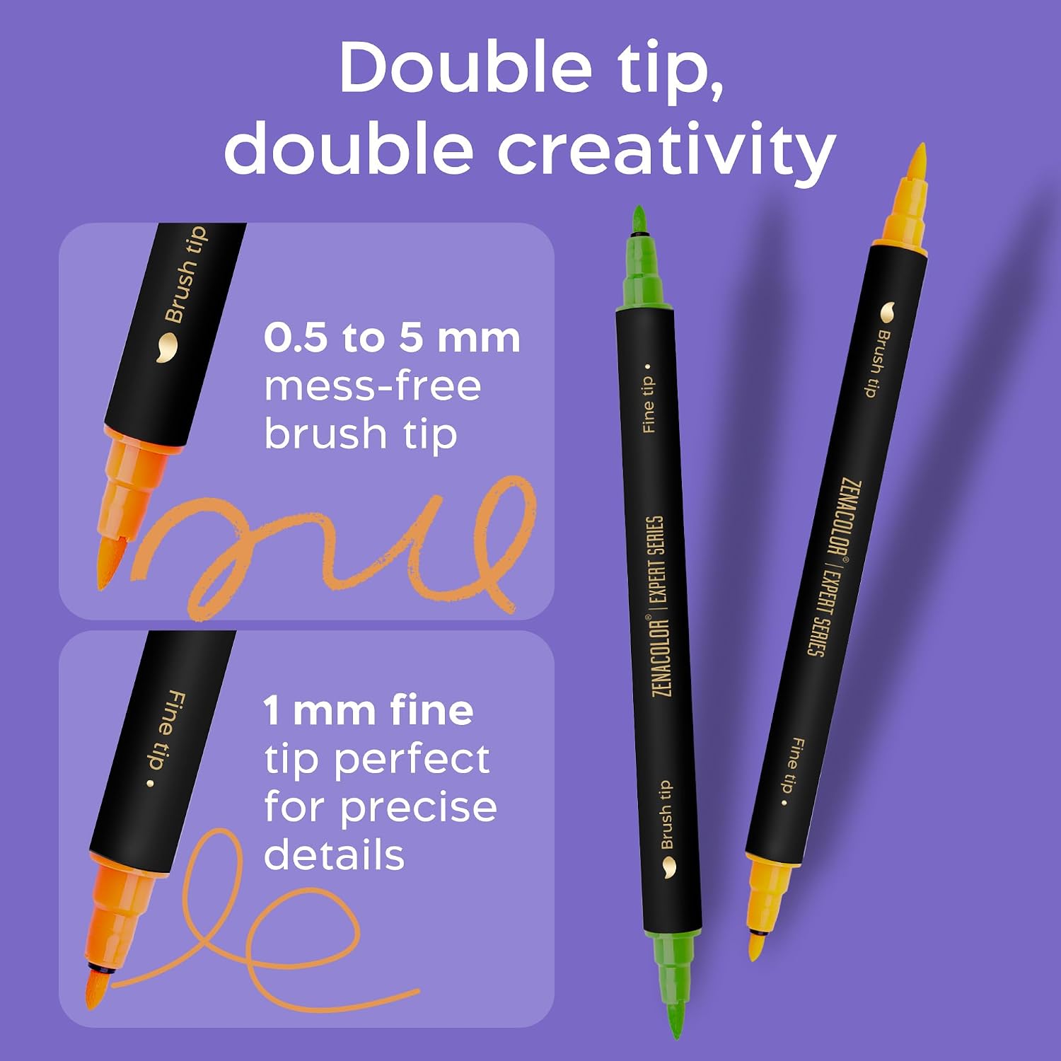 Thumbnail 1 de Zenacolor 26 Dual Tip Fabric Paint Markers – Non-Toxic, Permanent Fabric Ink for Clothes
