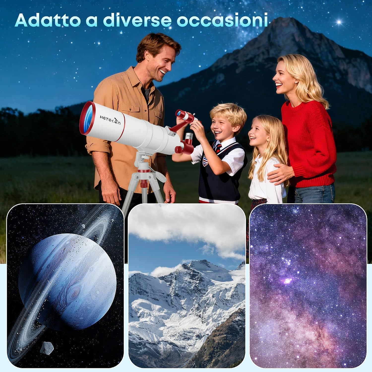 Thumbnail 6 de HETEKAN Telescopio 90/900: rifrattore professionale per adulti, bambini e principianti