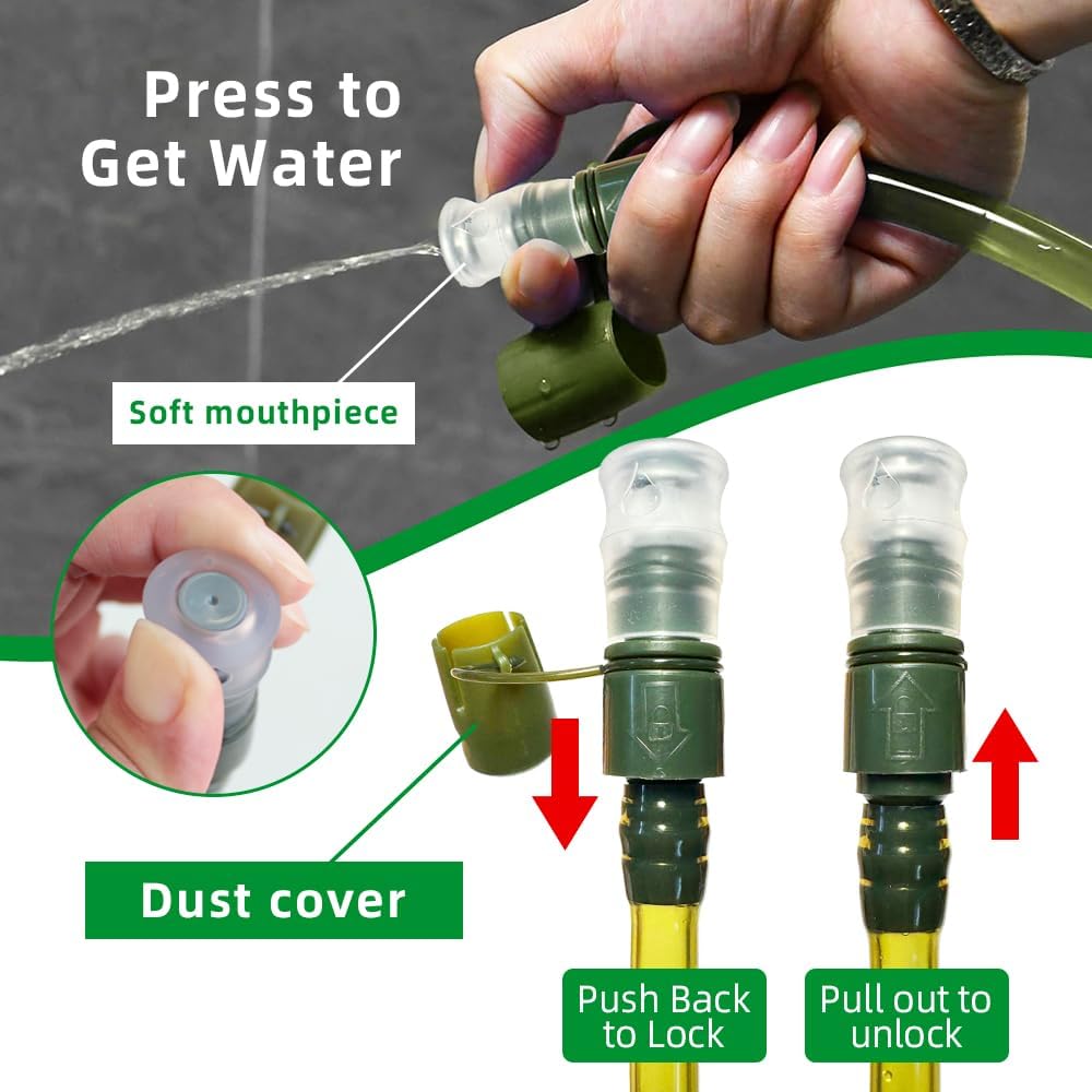 Detalle de Hydration Bladder 2L for Hiking Backpacks – Leak‑Proof TPU Water Reservoir in Military Green
