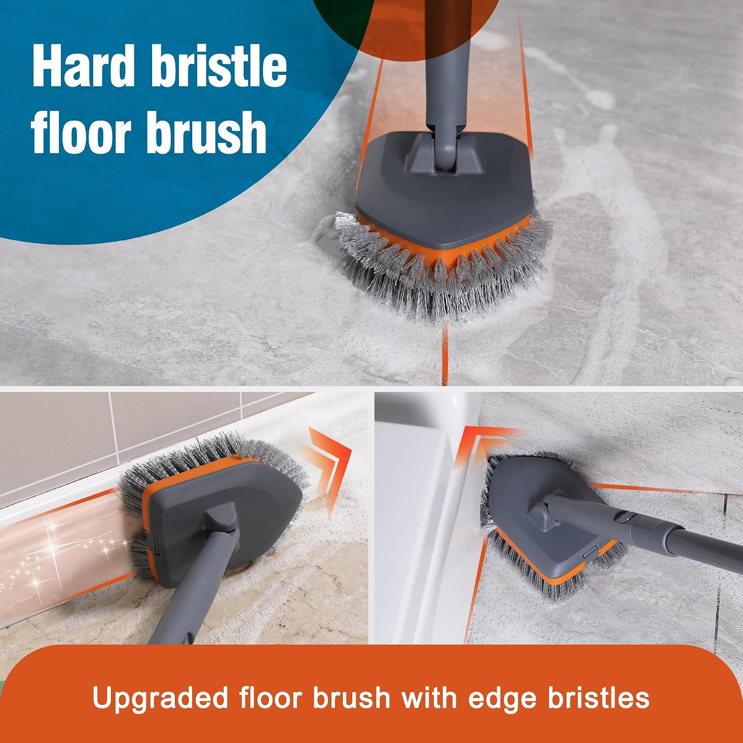 Thumbnail 3 de CLEANHOME ZJUS-SJS02-5 Tub and Tile Scrubber Brush, 3-in-1, 56-Inch Handle