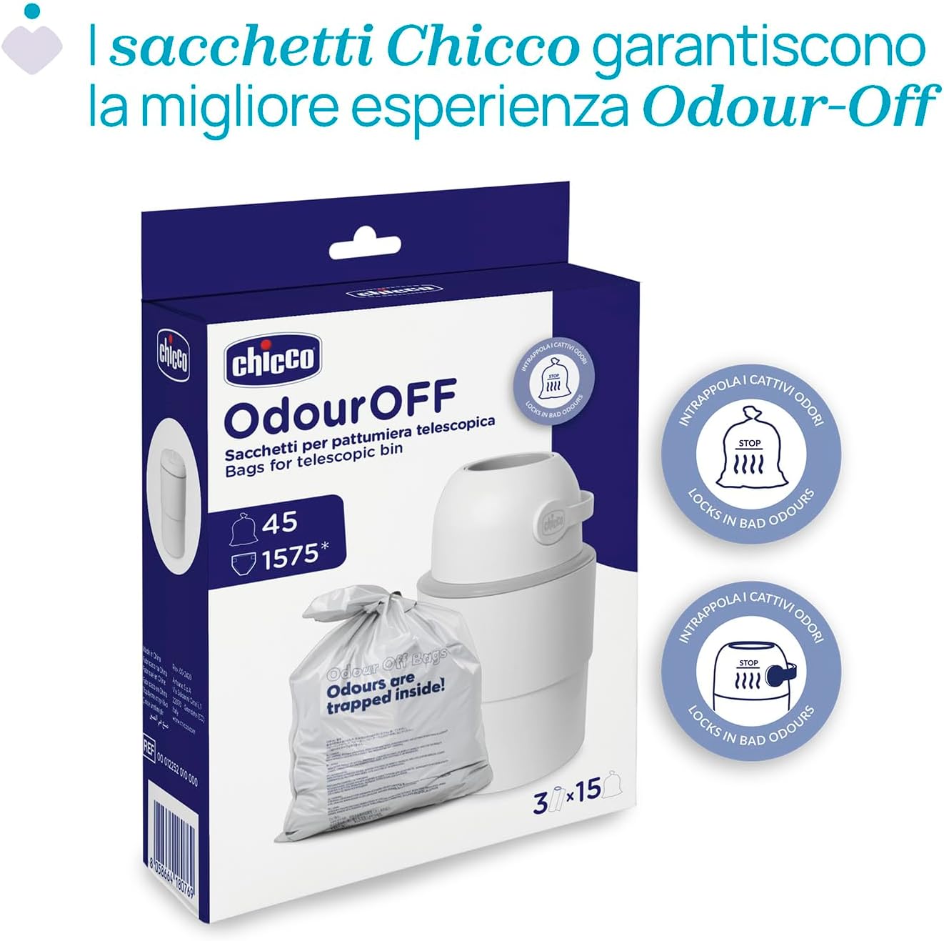 Thumbnail 6 de Chicco Mangiapannolini Telescopico 35 pannolini