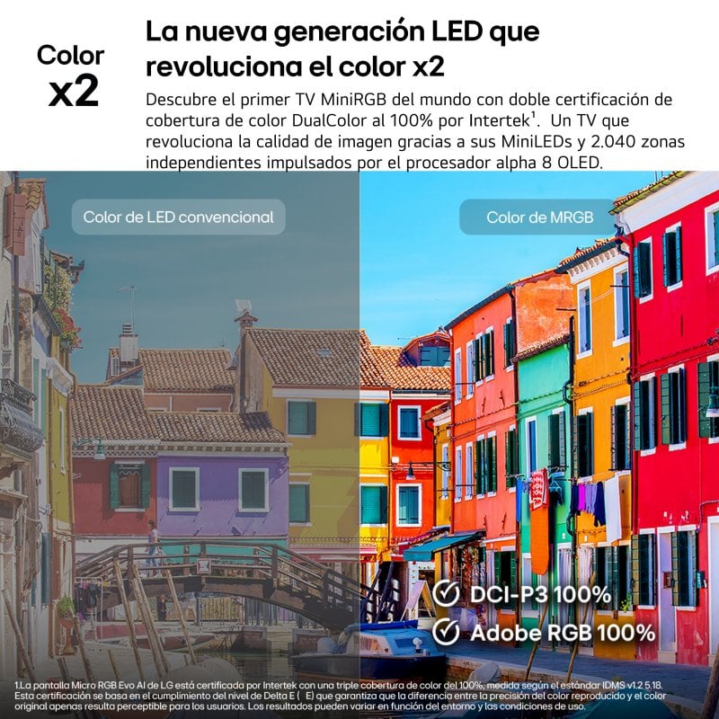 Detalle de TV LG Mini RGB evo AI 50MRGB87B6B 50" 4K UltraHD con WebOS, HDR10, Dolby Vision y Dolby Atmos