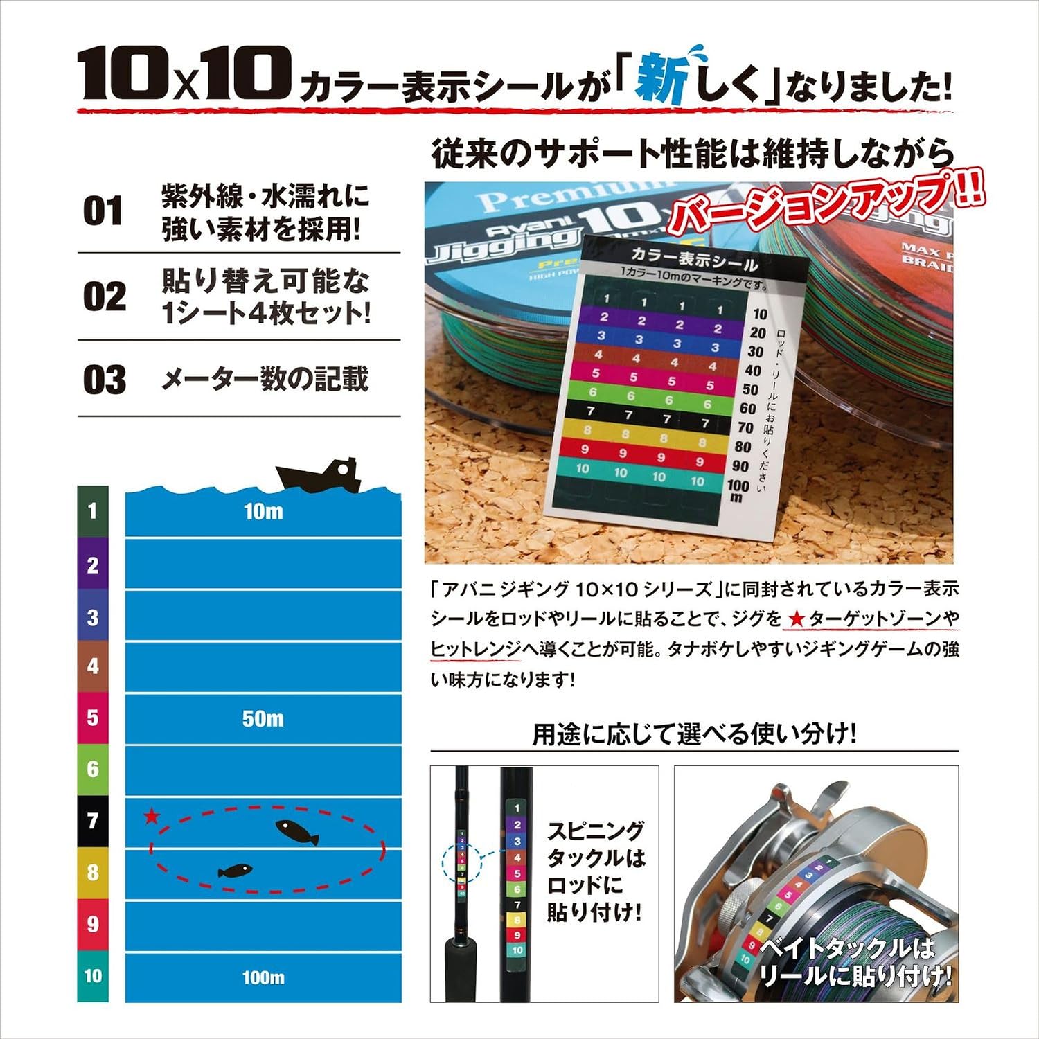 Detalle de バリバス アバニ ジギング10×10 マックスパワーPE X8 0.6号・8本撚り・10色マーキング