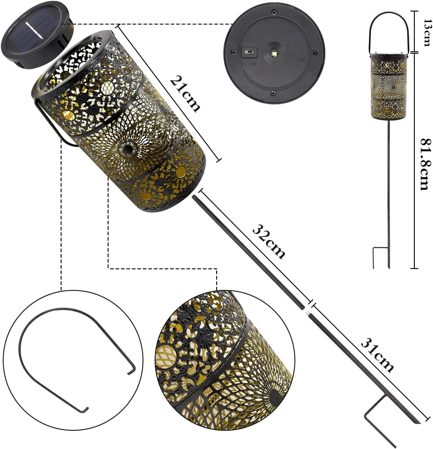 Thumbnail 5 de Solar Lanterns 2 Pack IP65 Garden Lights