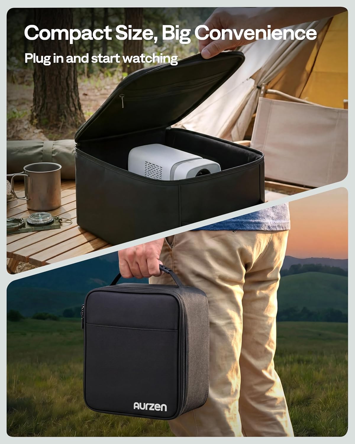 Thumbnail 6 de Aurzen D1 Air smart portable projector with built-in Netflix, Native 1080P HDR10 and USB-C power (White)