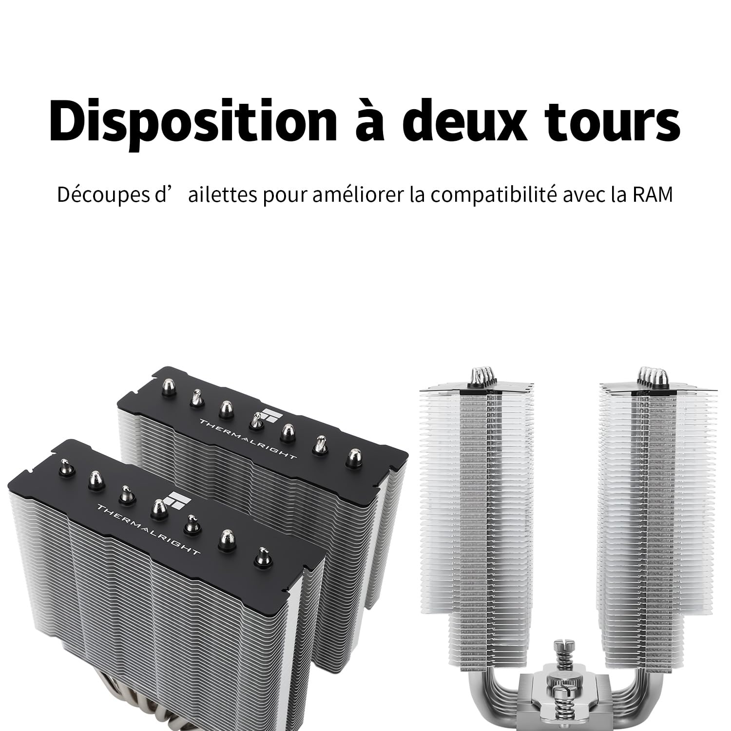Detalle 2 de TR PS120SE ARGB CPU-Luftkühler mit 7 Heatpipes, Dual-PWM-Lüfter und ARGB für AMD AM4/AM5 & Intel LGA1700/1200/115x