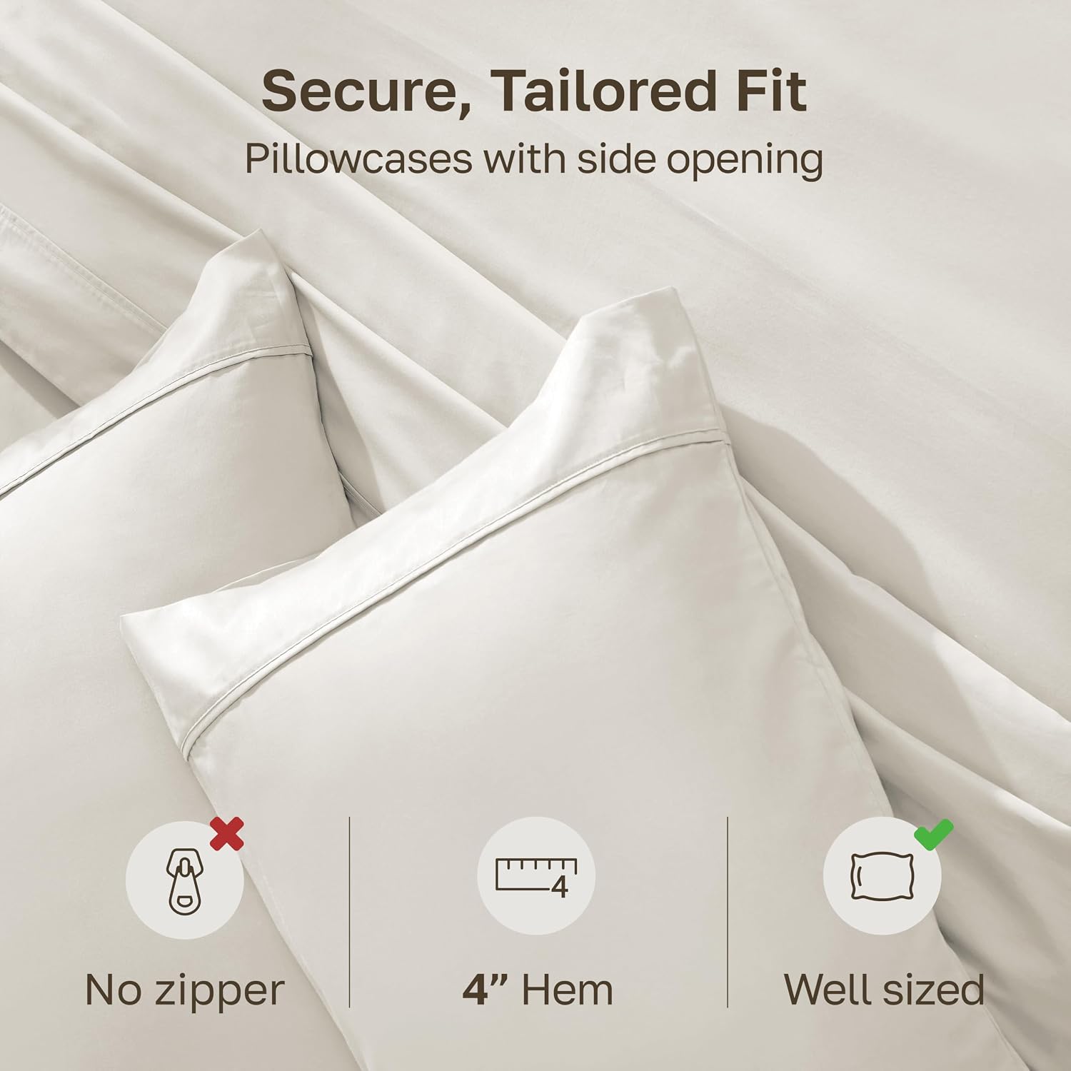 Detalle de California Design Den Cotton Pillowcases, 400 Thread Count