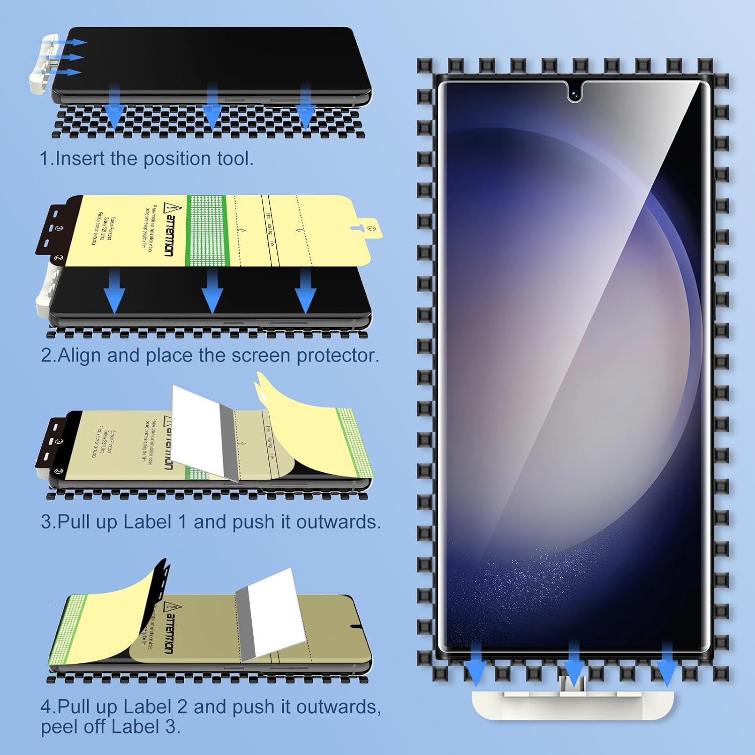 Thumbnail 4 de LK 3 Pack TPU Screen Protector for Samsung Galaxy S23 Ultra