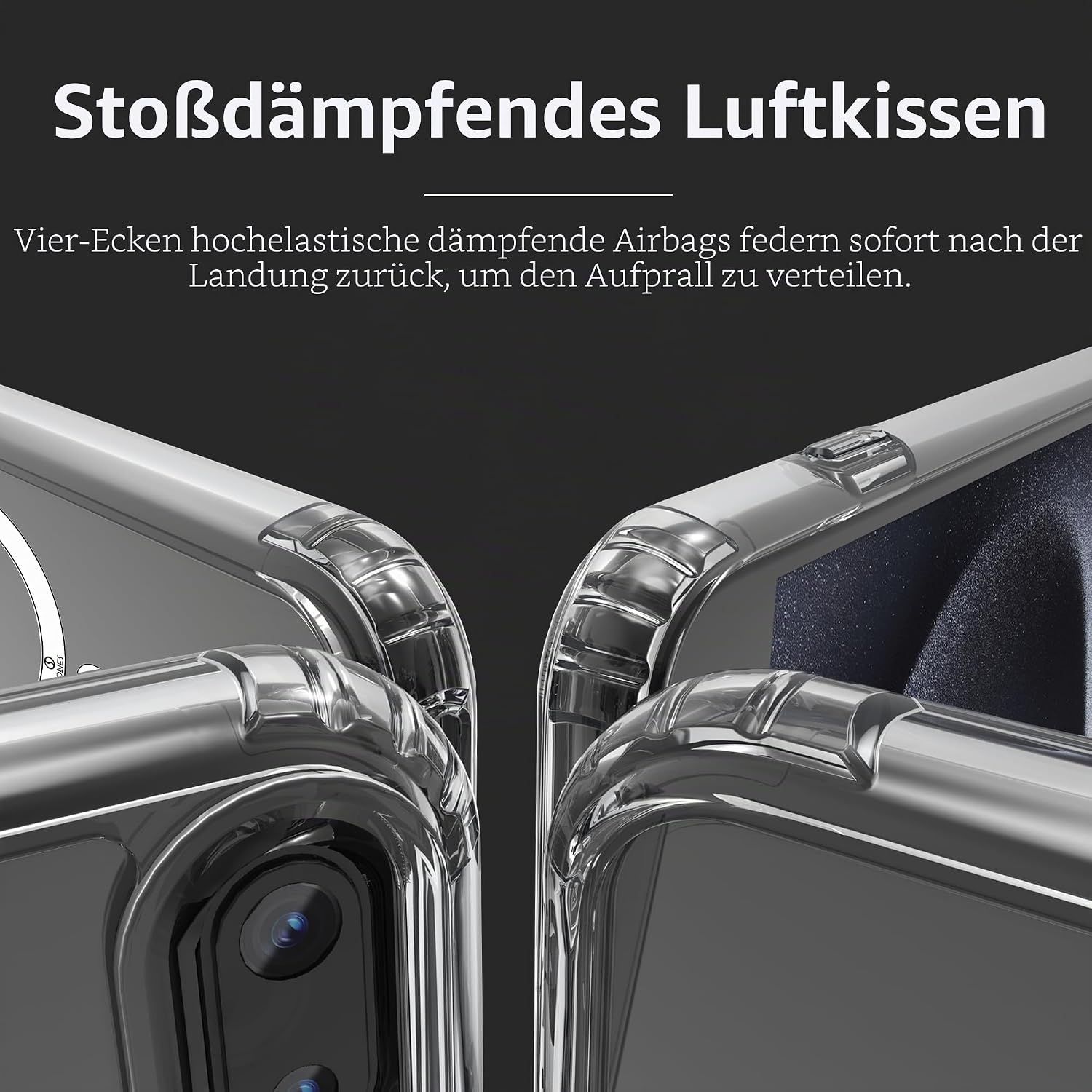 Detalle de ONES Hülle für iPhone 8 Plus / 7 Plus – Klar, MagSafe-kompatibel, stoßfest & langlebig