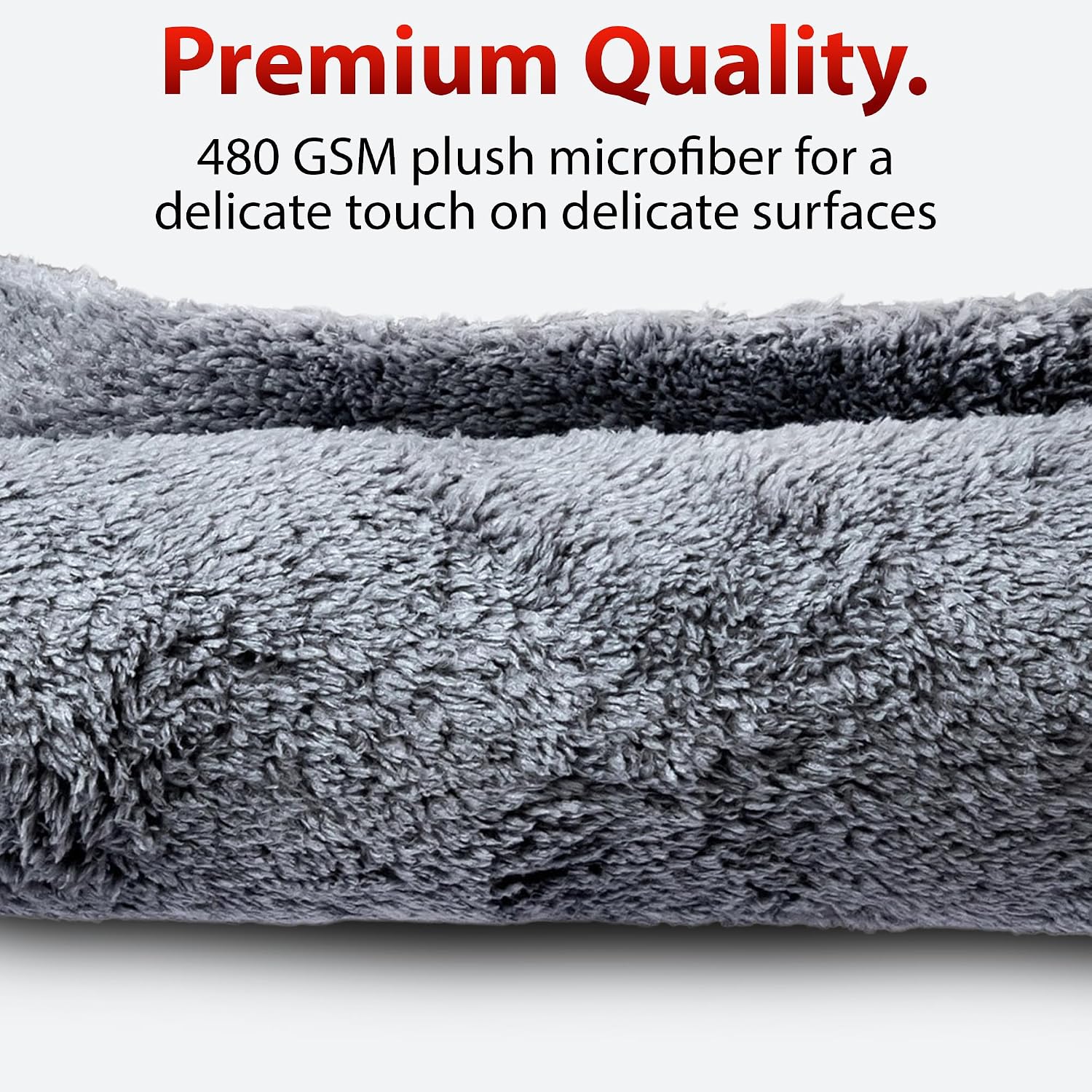 Detalle de Adam's Polishes MF-BG Borderless Microfiber Detailing Towel, 480 GSM, 16 x 16 in