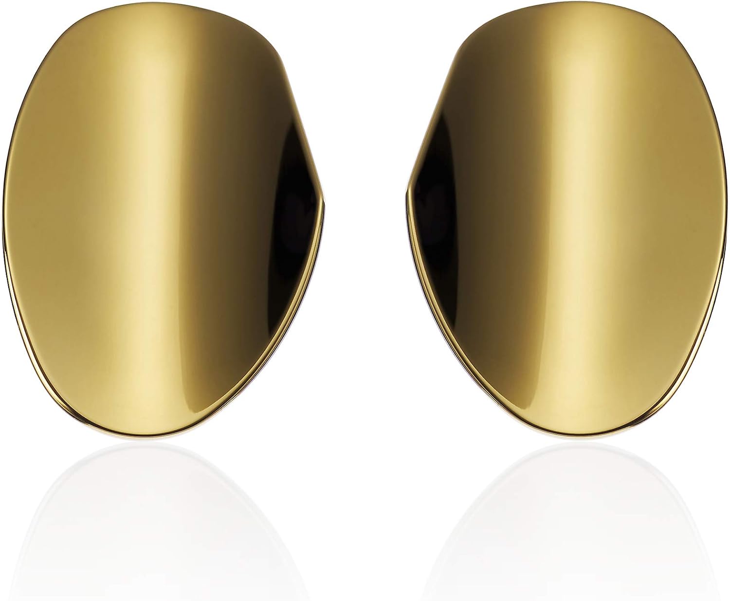 Detalle 2 de Namana Orecchini effetto specchio da donna in acciaio lucido (40 mm), con confezione regalo
