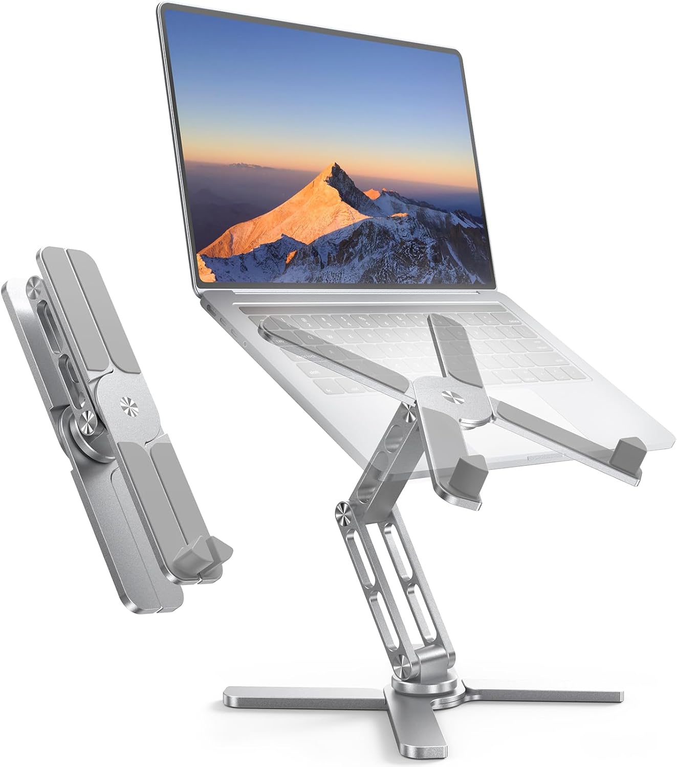 Detalle de TECKNET Laptop Stand for Desk – 360° Rotating Ergonomic Aluminium Riser