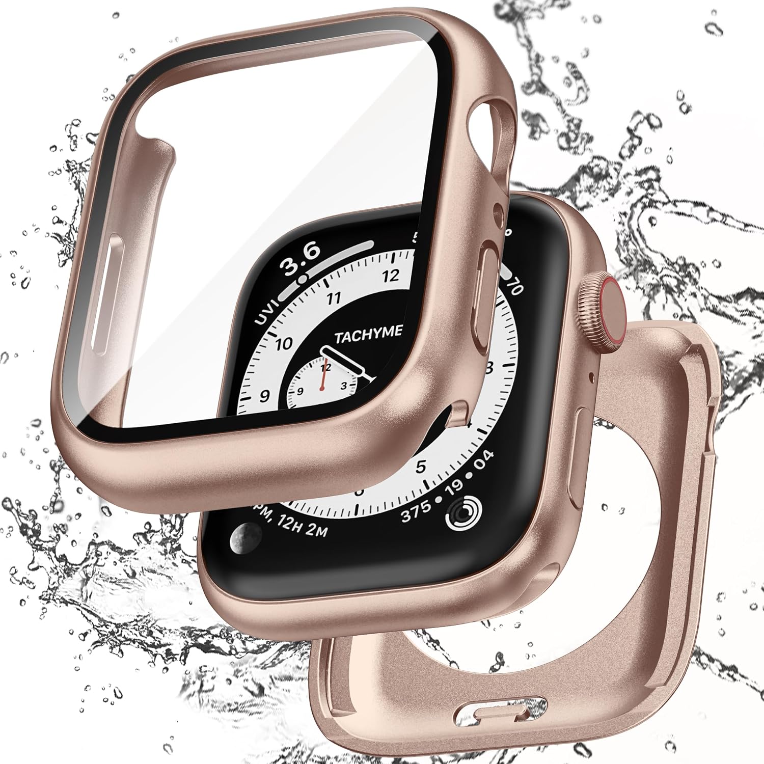 Detalle de Zumyzu YXUFROSEGOLD401 40mm Apple Watch Case with Tempered Glass, Rose Gold