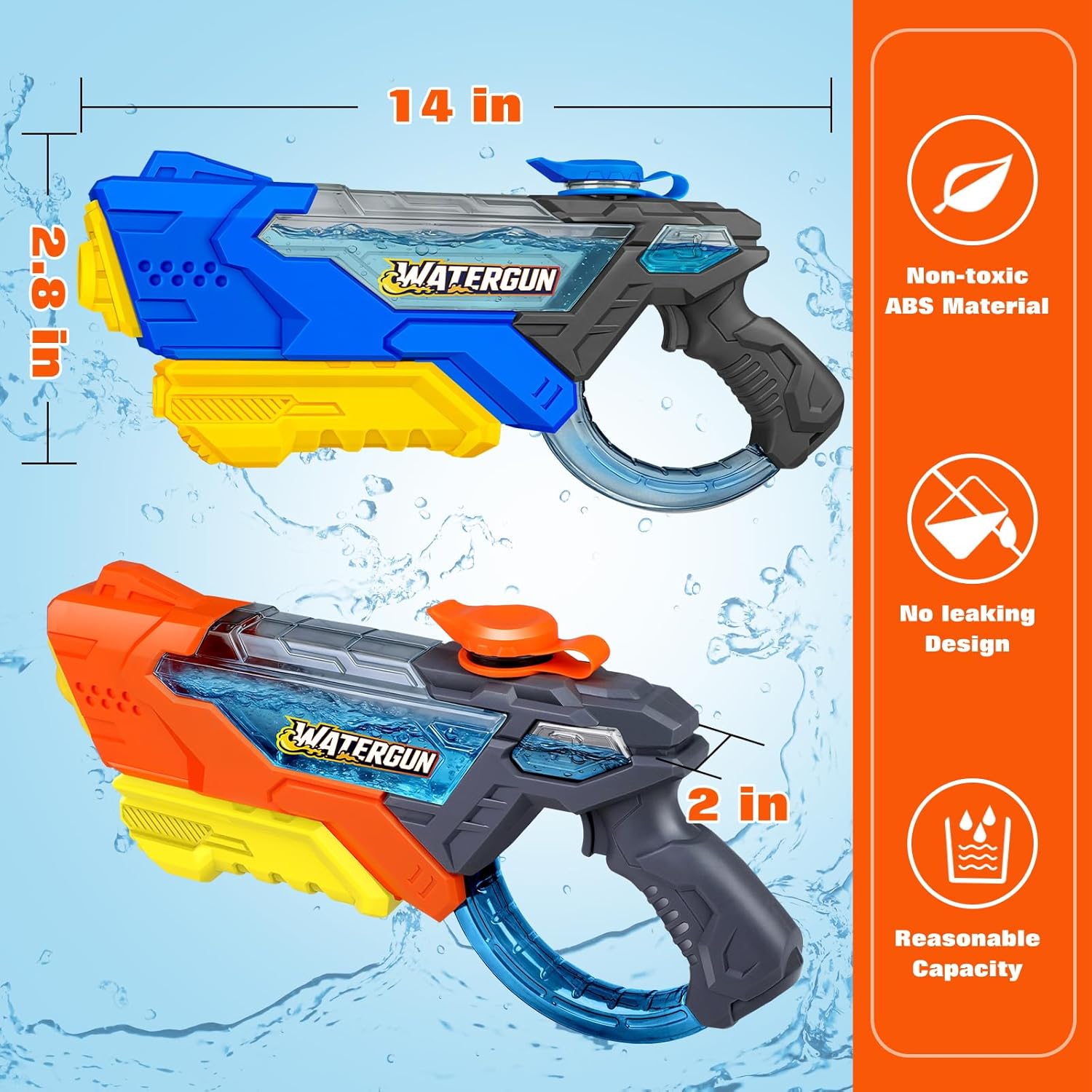 Thumbnail 1 de Doviden Wasserpistole für Erwachsene, 600 ml, Reichweite bis zu 10 Meter – 4er-Set