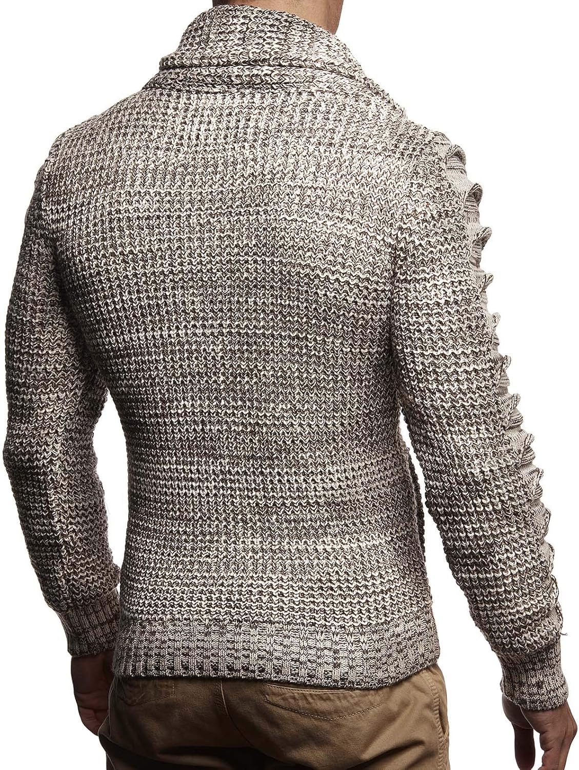 Detalle 2 de Leif Nelson Maglione da Uomo LN-5585 con collo a scialle - Abbronzandosi XX-Large