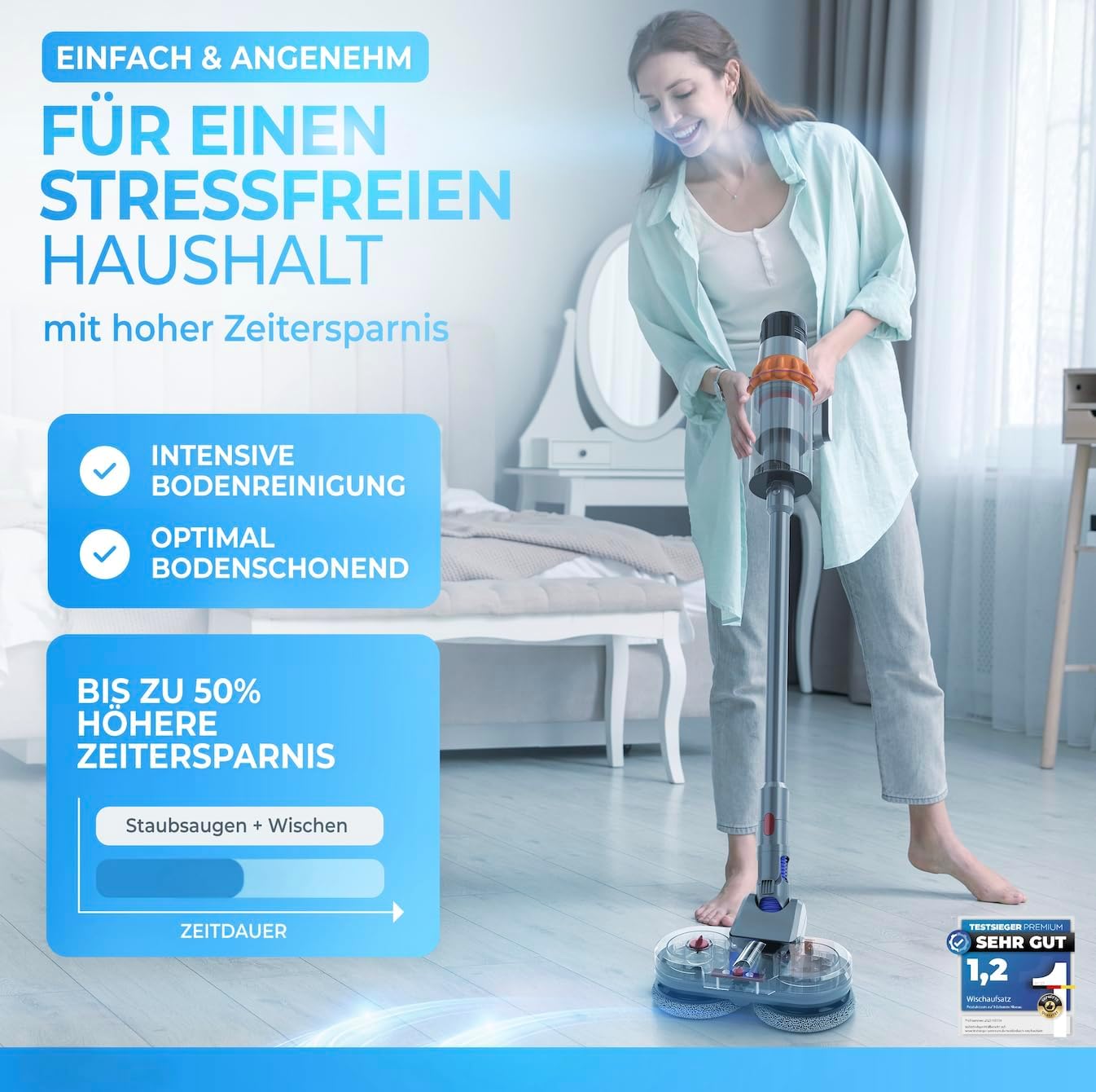 Thumbnail 6 de Testsieger Wischaufsatz für Dyson V7/V8/V10/V11/V15 (Gen5) – elektrischer Wischmop mit abnehmbarem Wassertank